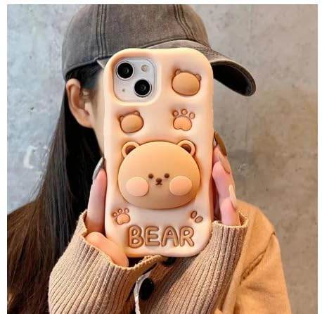 3D Cute Cartoon Teddy Bear Silicone Case - Guleel