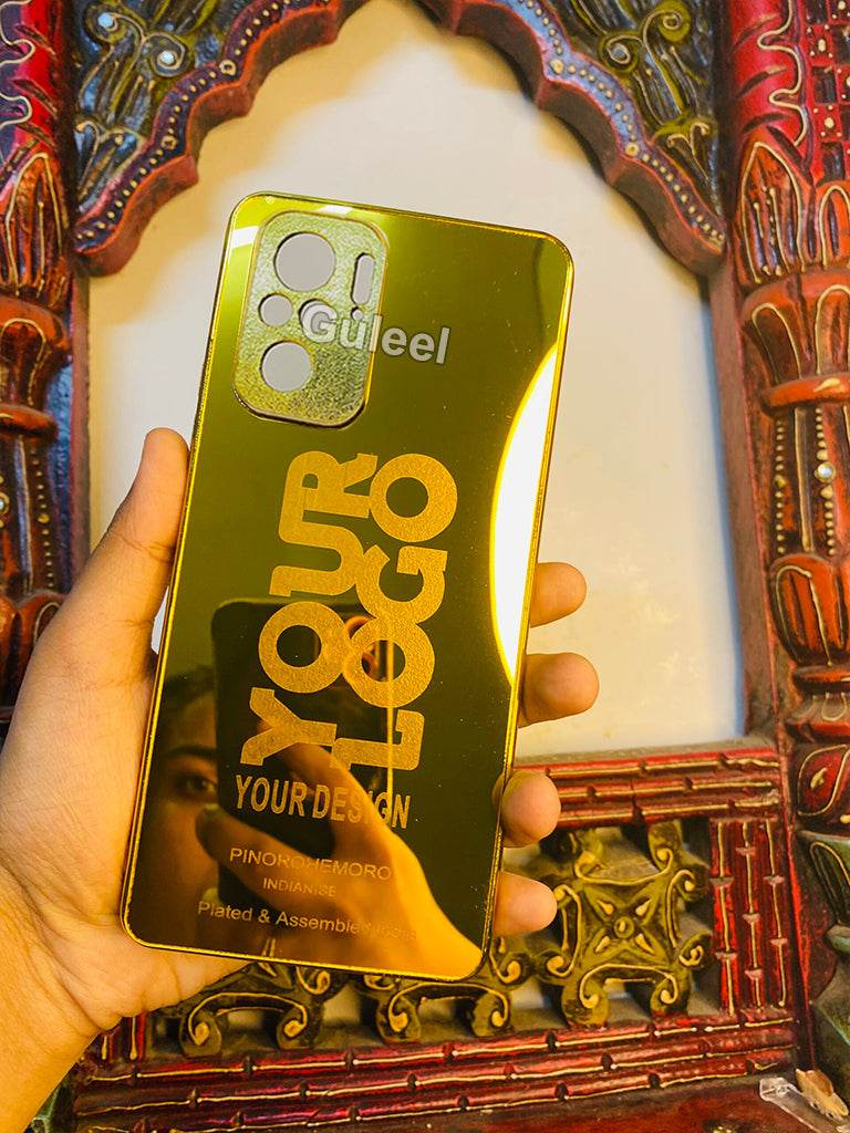 Redmi Note 10/10s Premium Gold Plated Mirror Finish Case Cover - Your Logo - Guleel