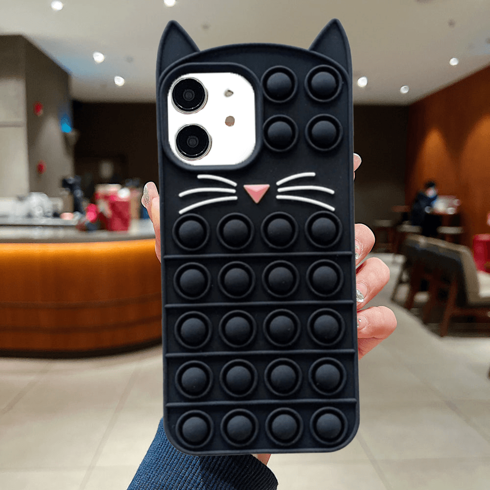 iPhone 11 Soft Silicon Push Pop Case - Black - Guleel