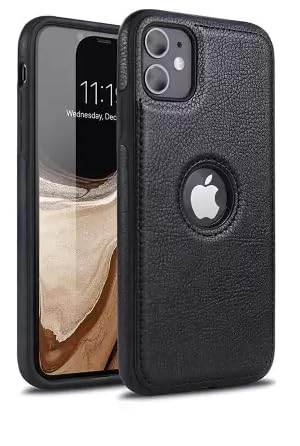 Premium Leather Back Case Cover - Black - Guleel
