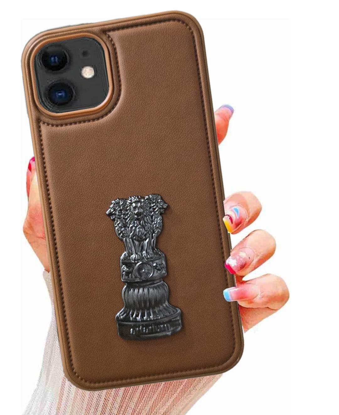 Premium Leather Engraving Back Cover - Brown - Guleel