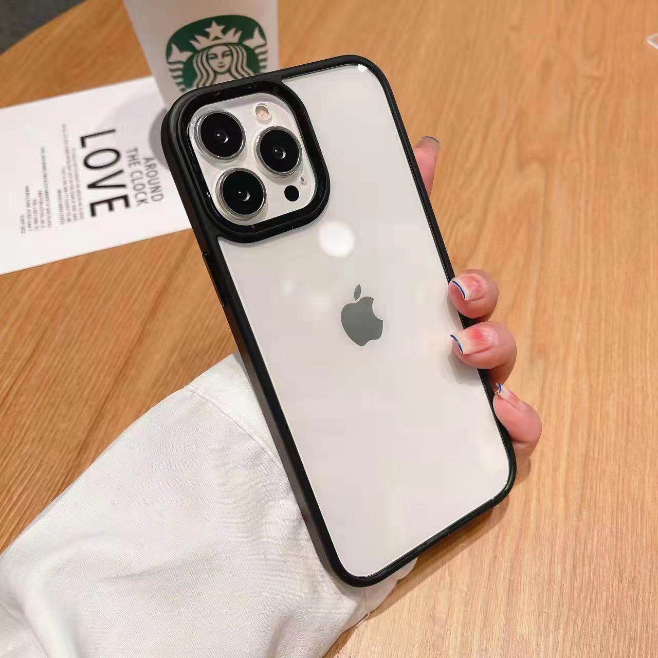 iPhone 13 Pro Premium ShockProof Camera Ring Case Cover - Black - Guleel