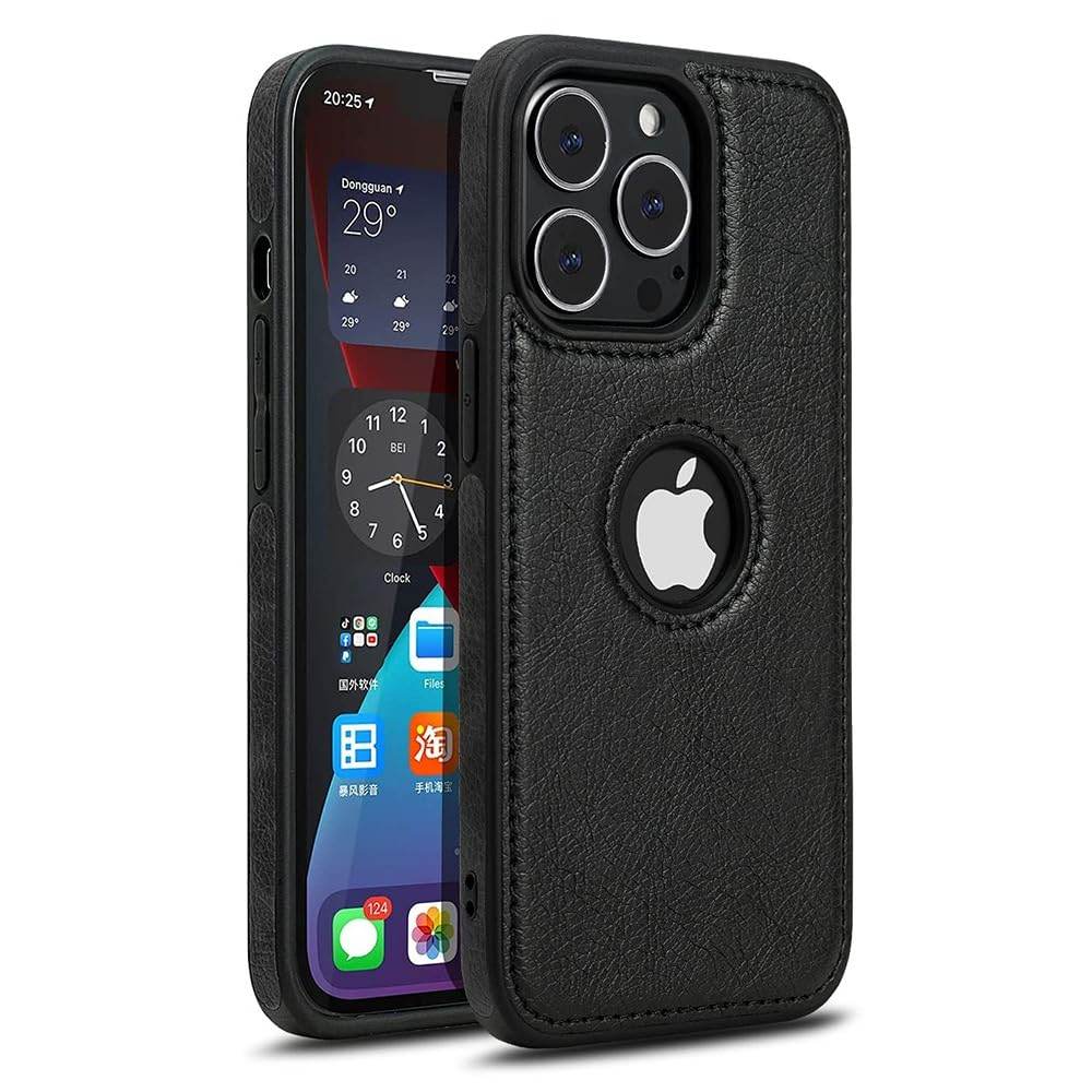Premium Leather Back Case Cover - Black - Guleel