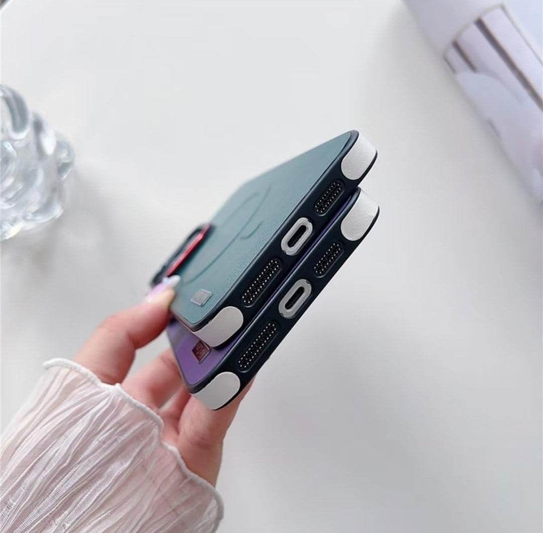 Matte Leather Magnetic Mag-Safe Wireless Charging Shockproof Case - Guleel