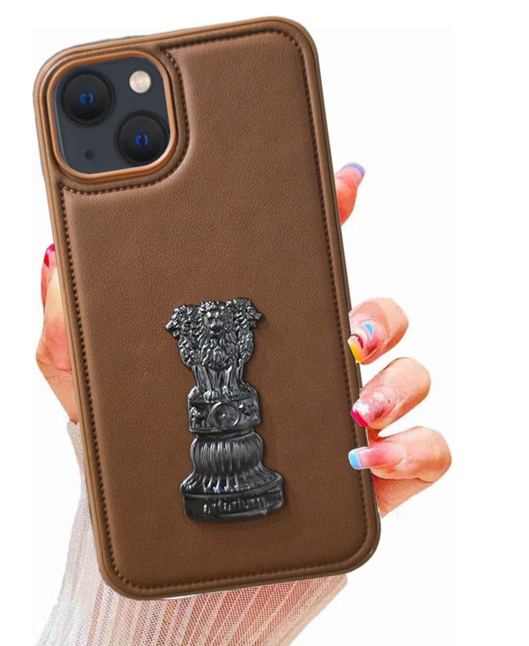 Premium Leather Engraving Back Cover - Brown - Guleel