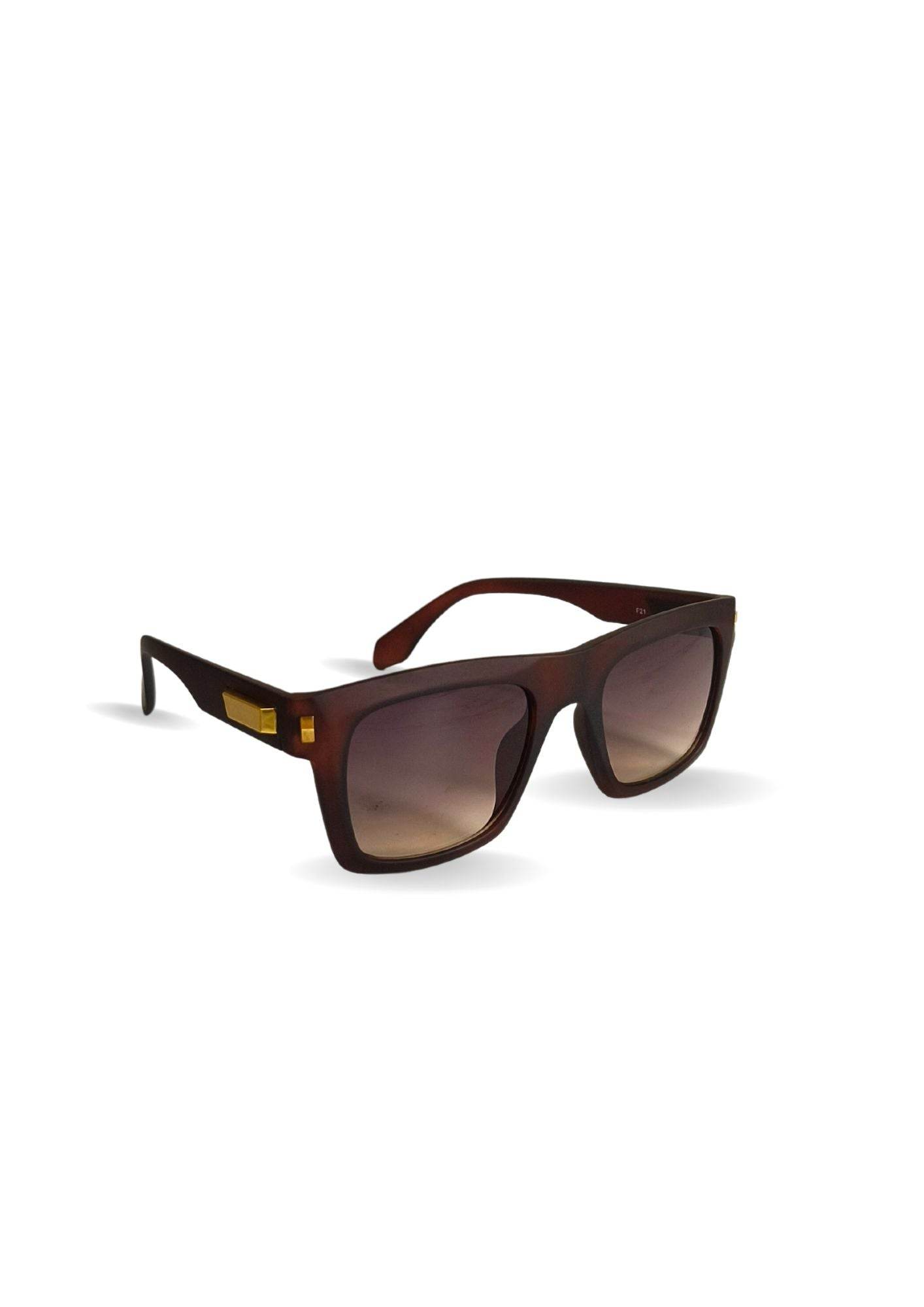 EYEWEAR Unisex Adult Stylish Bold Look Framed Sunglasses - Brown - Guleel