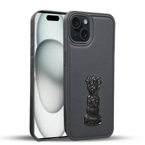 Premium Leather Engraving Back Cover - Grey - Guleel