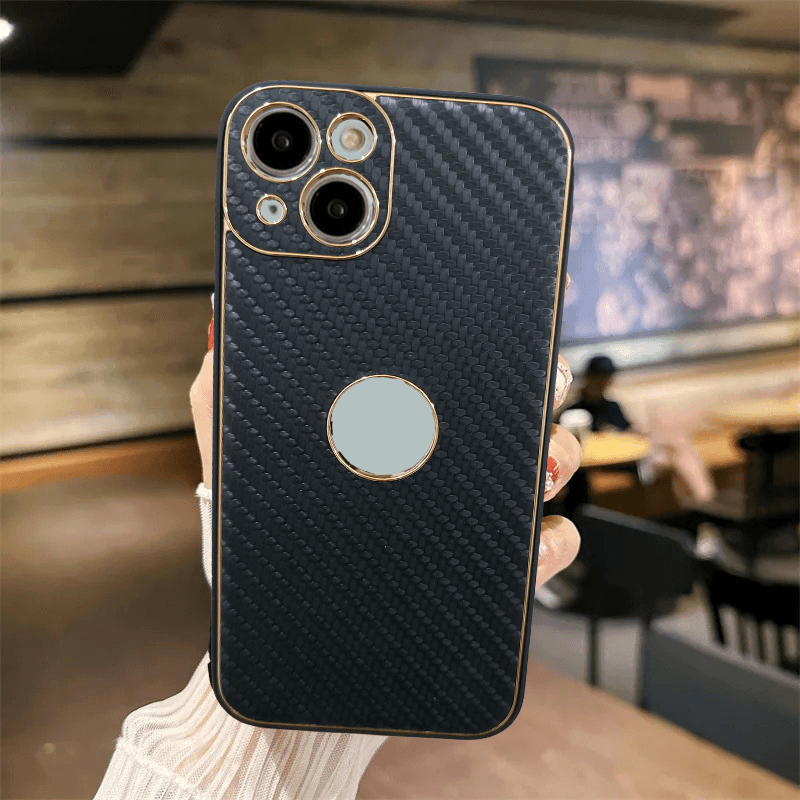 iPhone 13 Premium Shockproof Leather Case - Black - Guleel