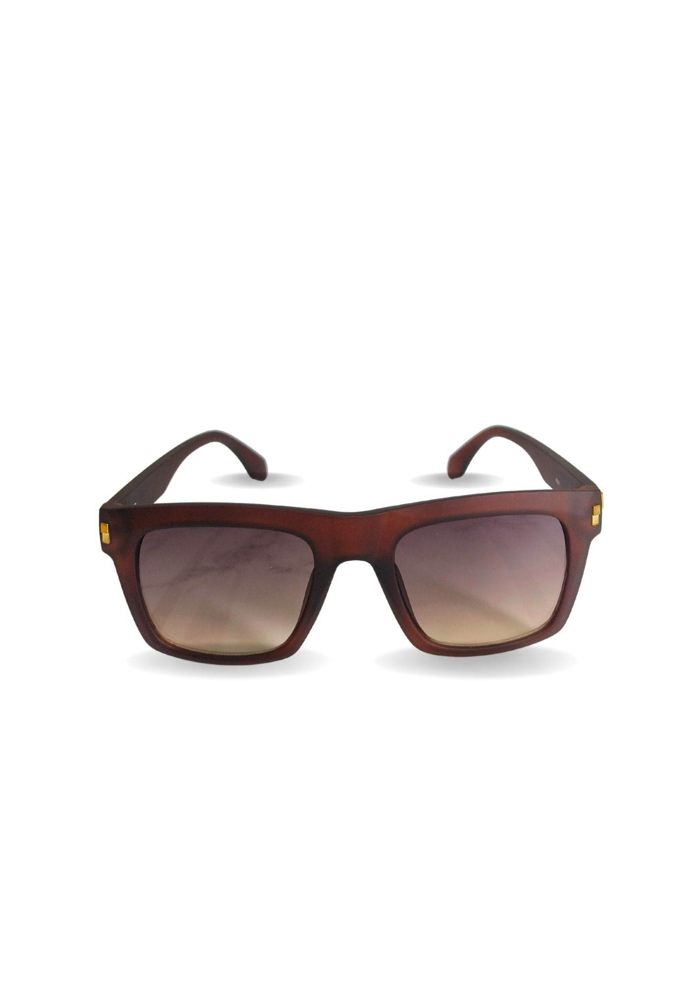 EYEWEAR Unisex Adult Stylish Bold Look Framed Sunglasses - Brown - Guleel