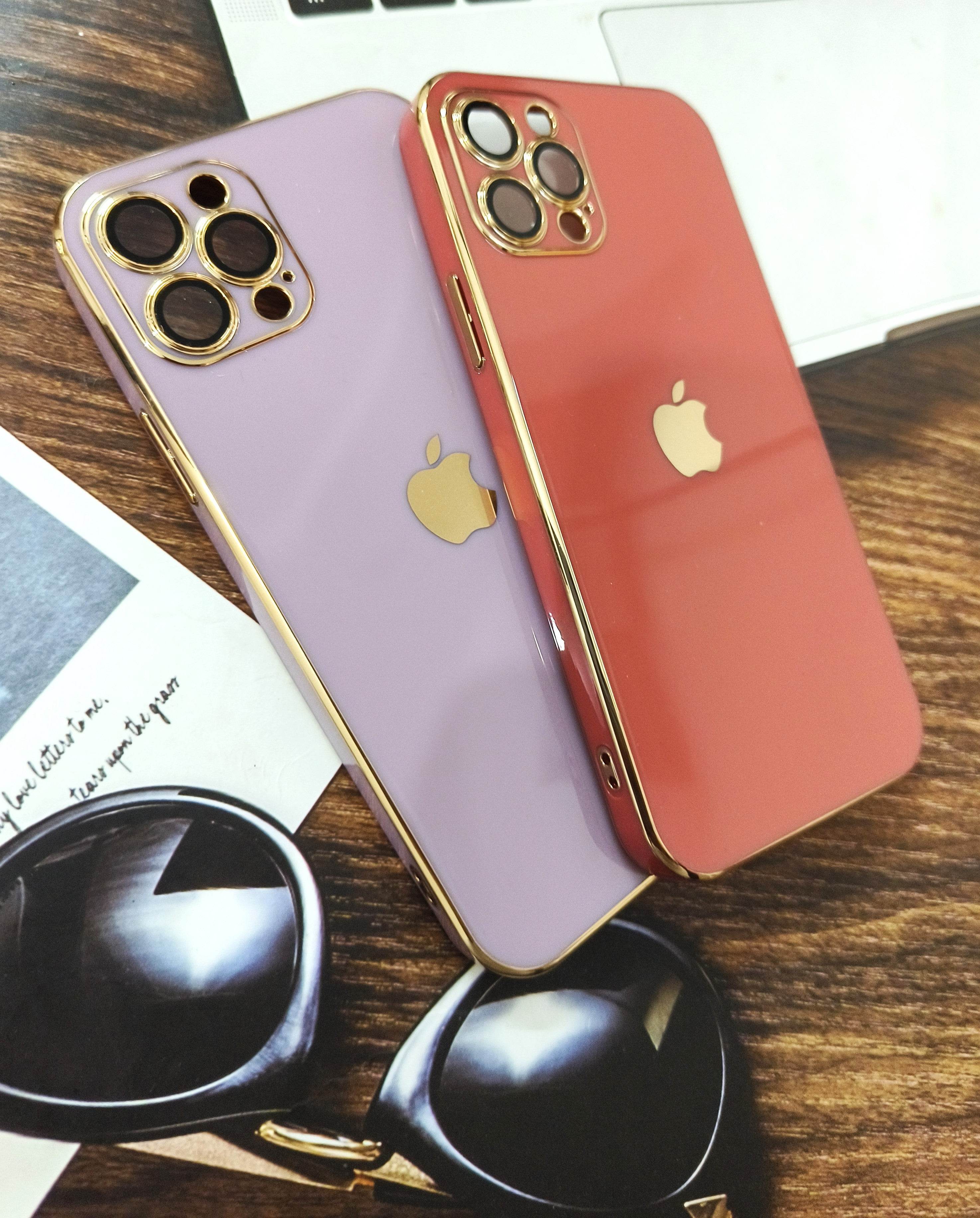 iPhone 12 Pro Silicone Camera Lens Protection Back Cover - Lavender - Guleel