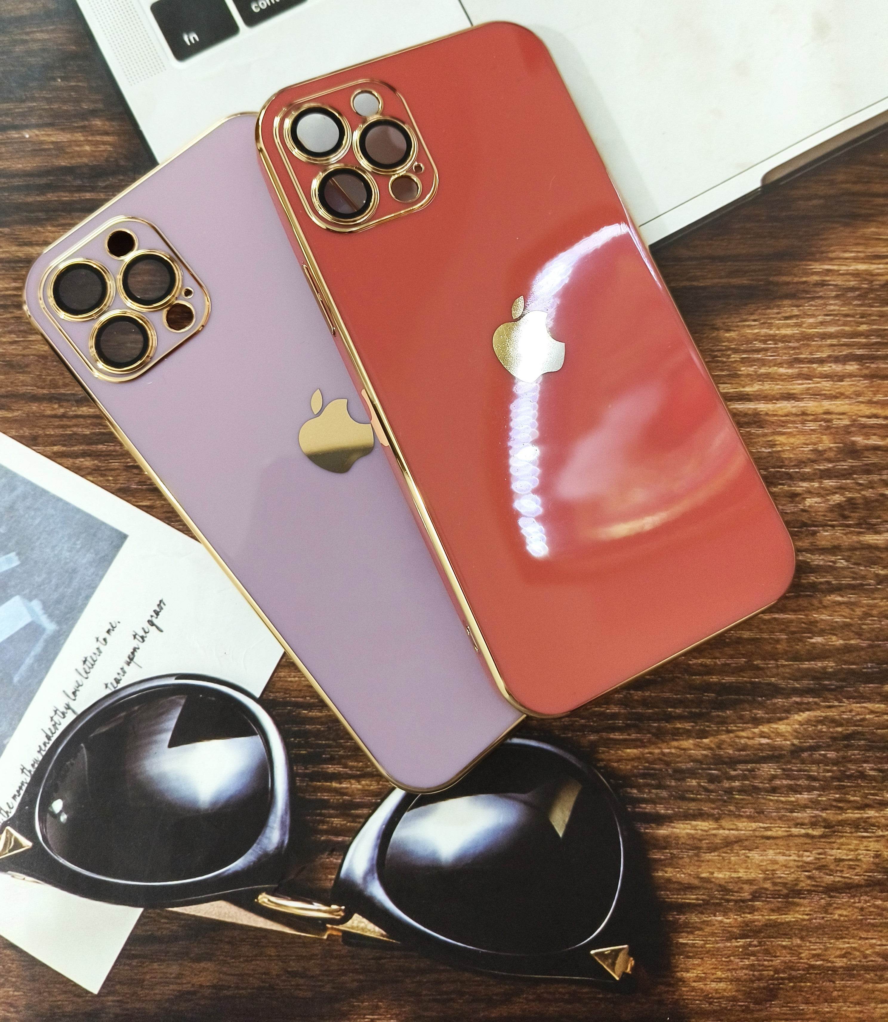 iPhone 12 Pro Silicone Camera Lens Protection Back Cover - Lavender - Guleel