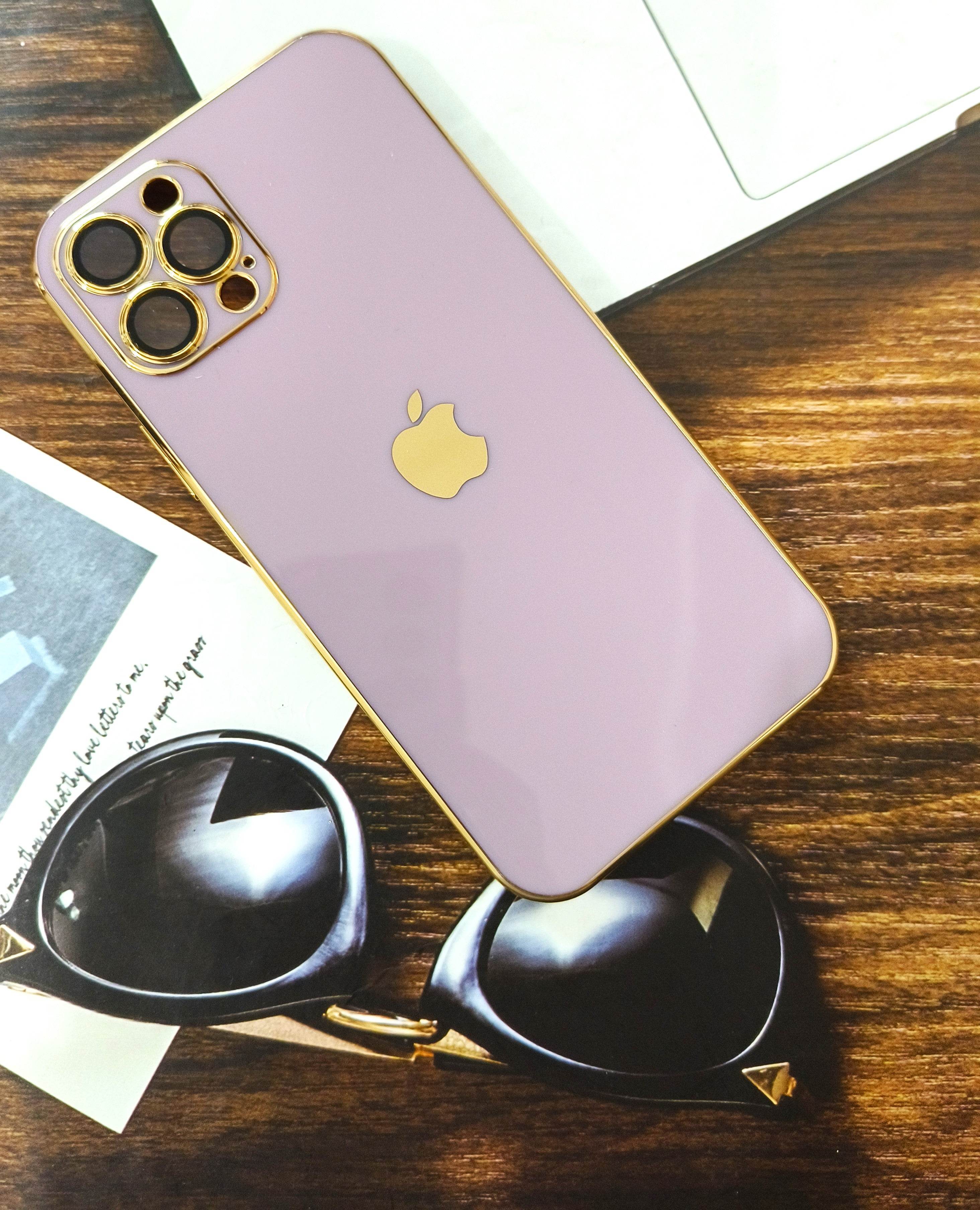iPhone 12 Pro Silicone Camera Lens Protection Back Cover - Lavender - Guleel