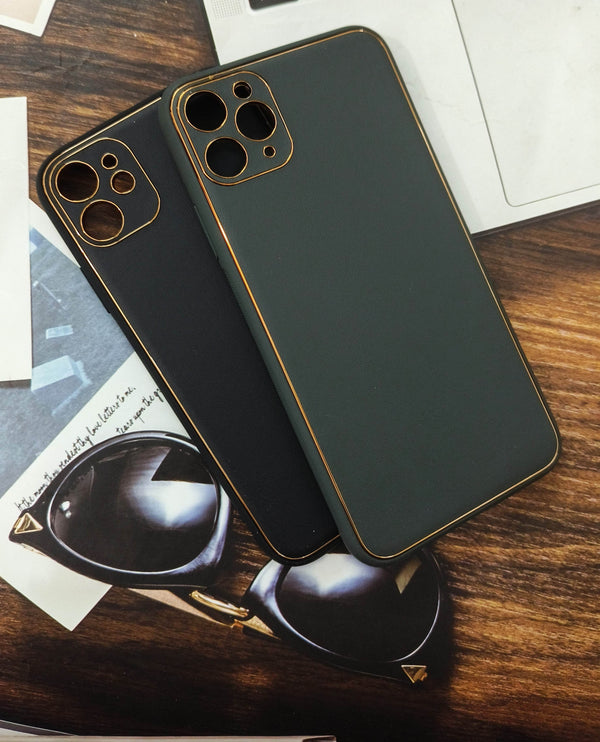 iPhone 11 Pro Max Leather Finish Case - Grey - Guleel