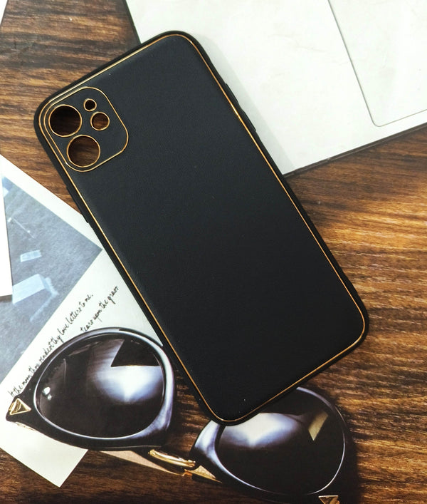 iPhone 11 Premium Leather Finish Case - Black - Guleel