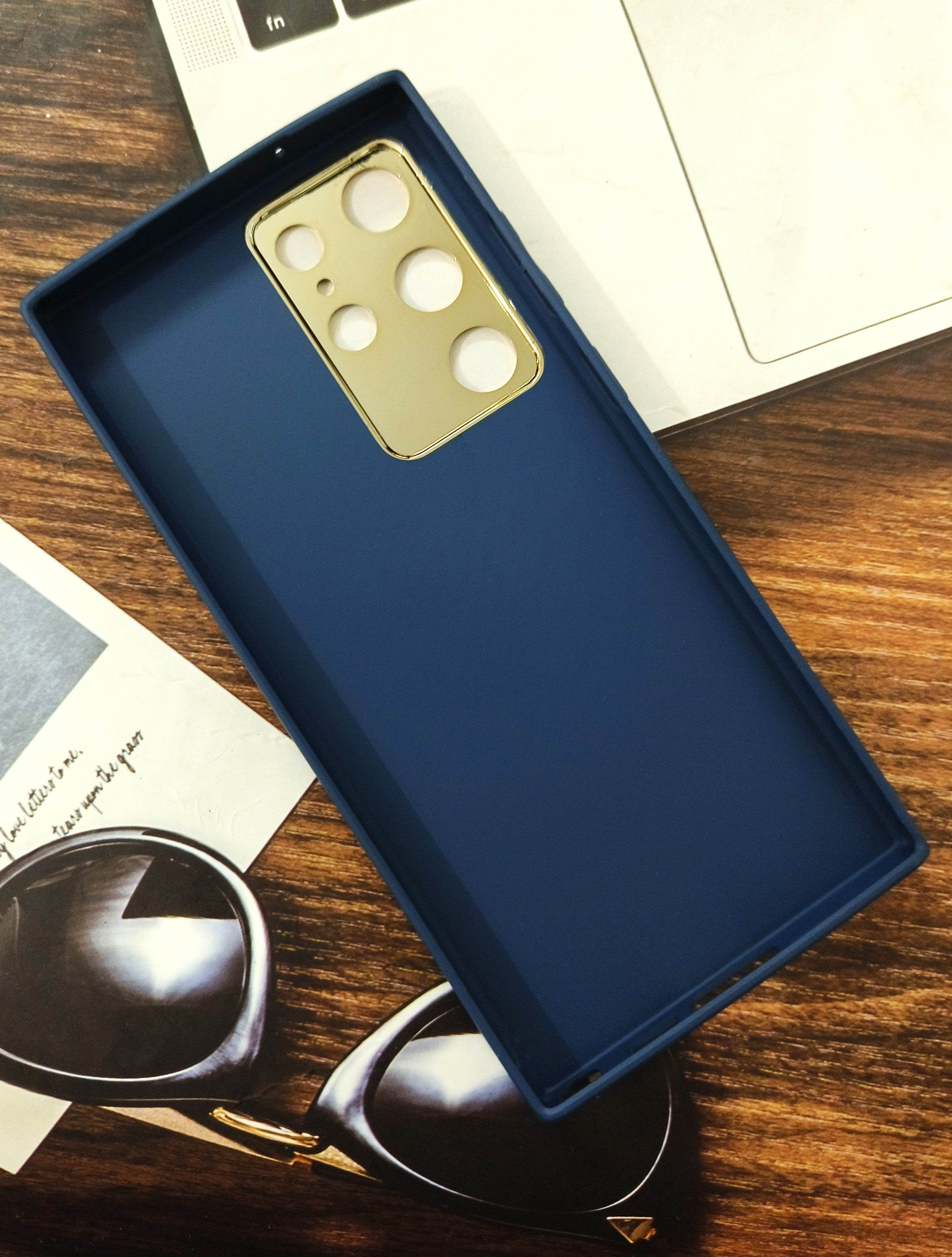 Galaxy S23 Ultra Premium Leather Camera Protection Case - Dark Blue - Guleel