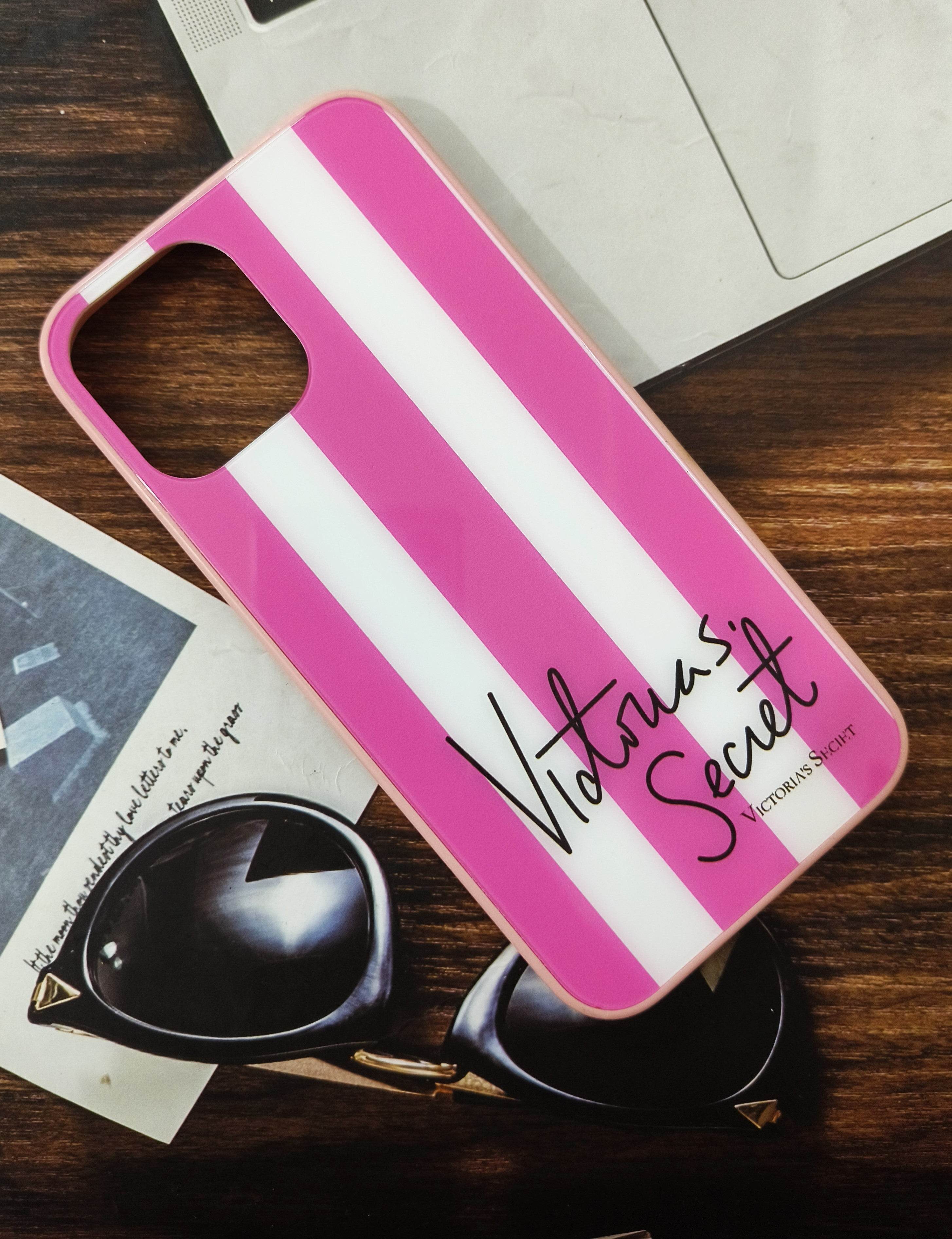 iPhone 12 Pro Max Premium Victoria Secret Glass Finish Case - Pink - Guleel
