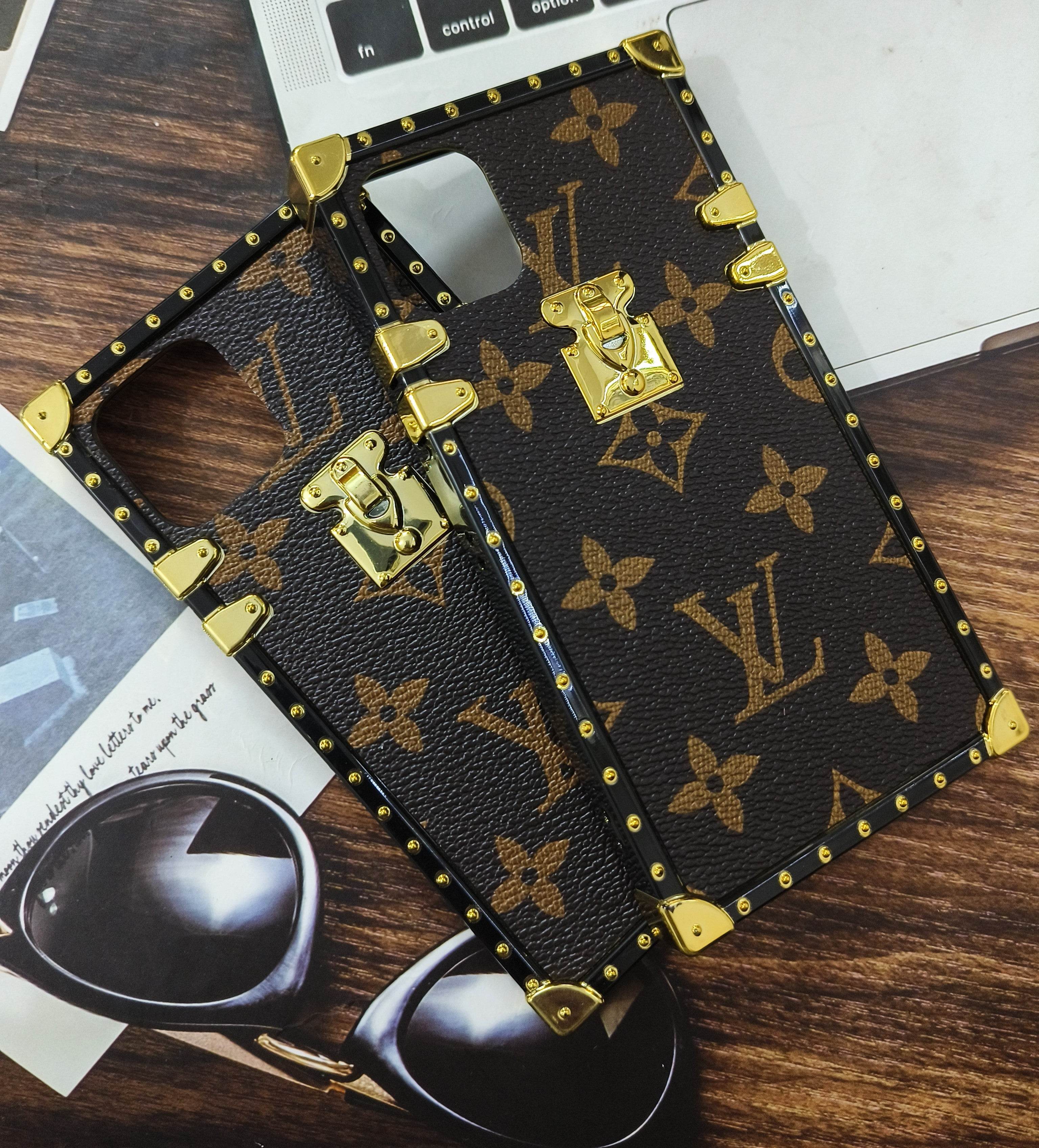 iPhone 12 Pro Max Premium LV Trunk Leather Finish Case - Brown - Guleel