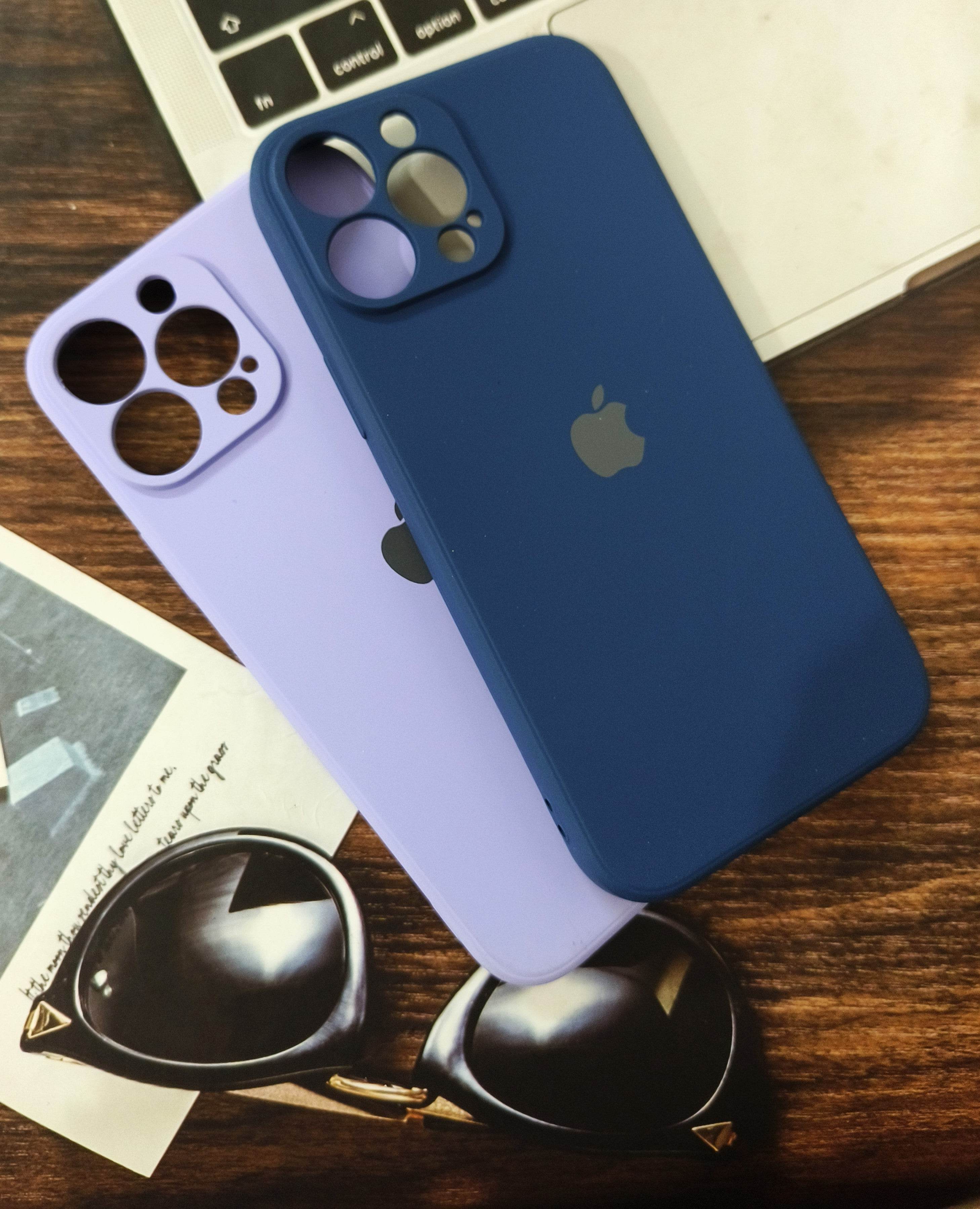 iPhone 13 Pro Max Premium Silicone Logo Camera Protection Case - Lavender - Guleel