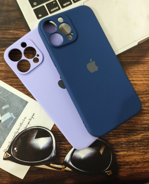 iPhone 13 Pro Max Premium Silicone Logo Case - Blue - Guleel