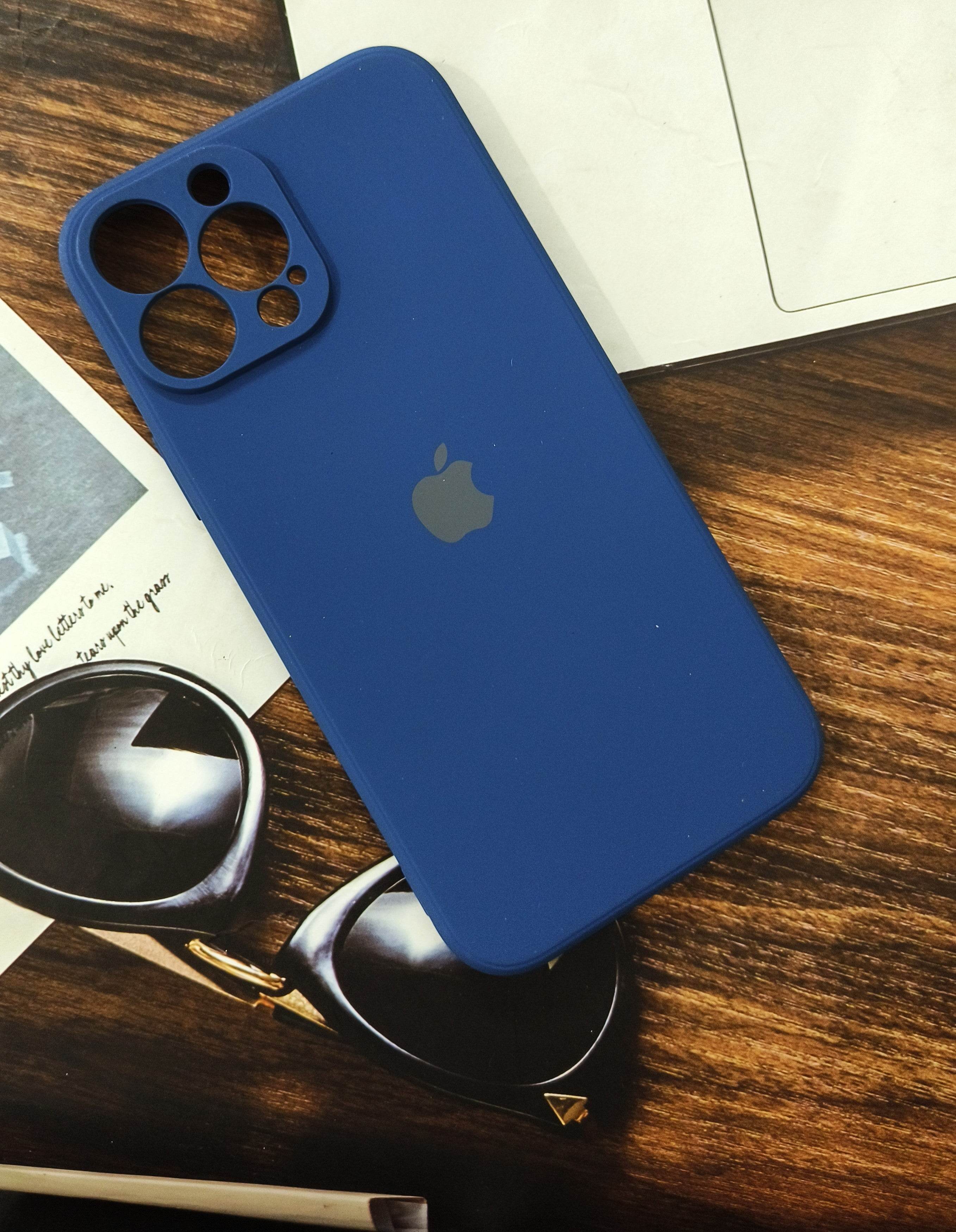 iPhone 13 Pro Max Premium Silicone Logo Case - Blue - Guleel