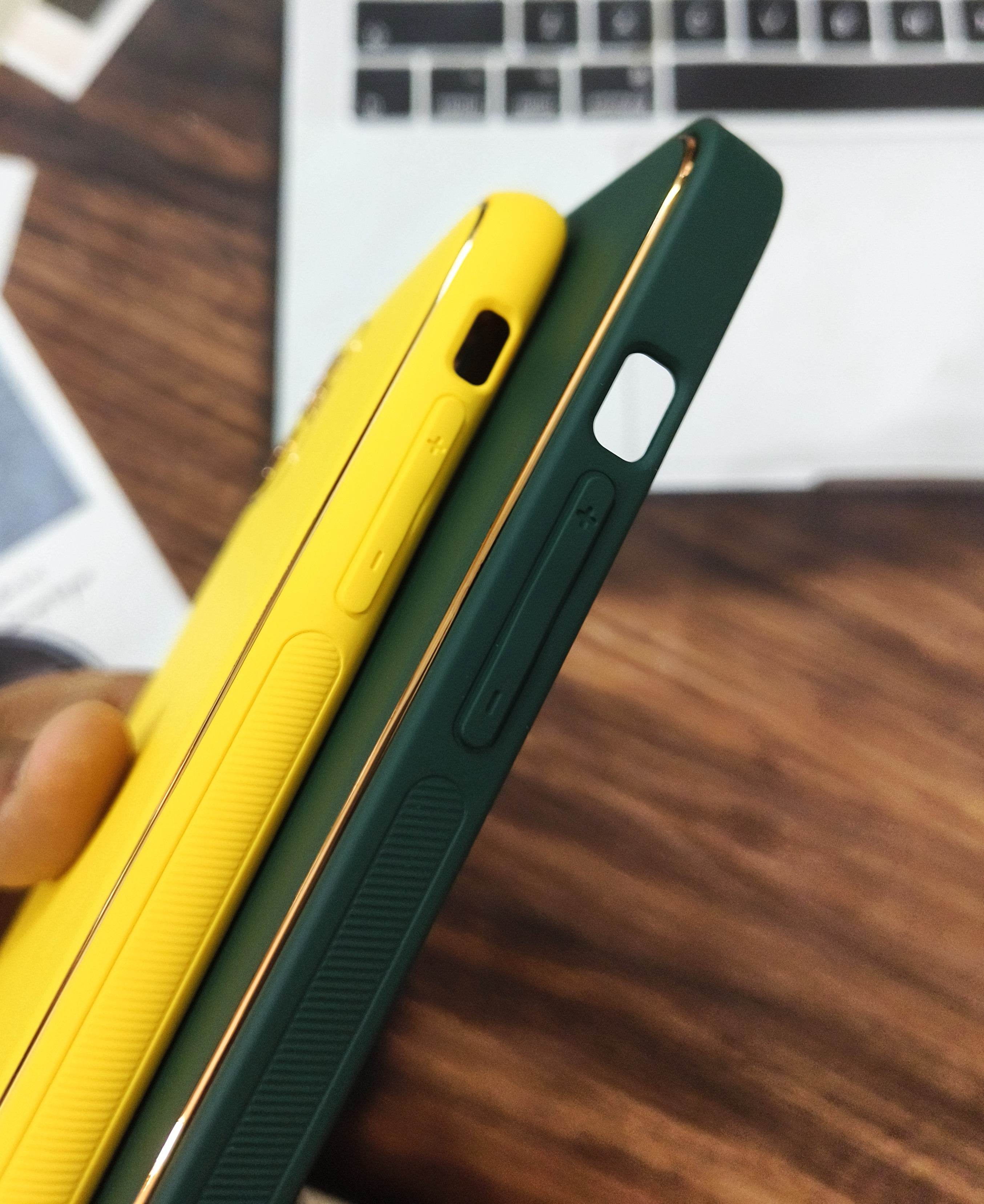 iPhone 11 Premium Leather Finish Camera Protection Case - Yellow - Guleel