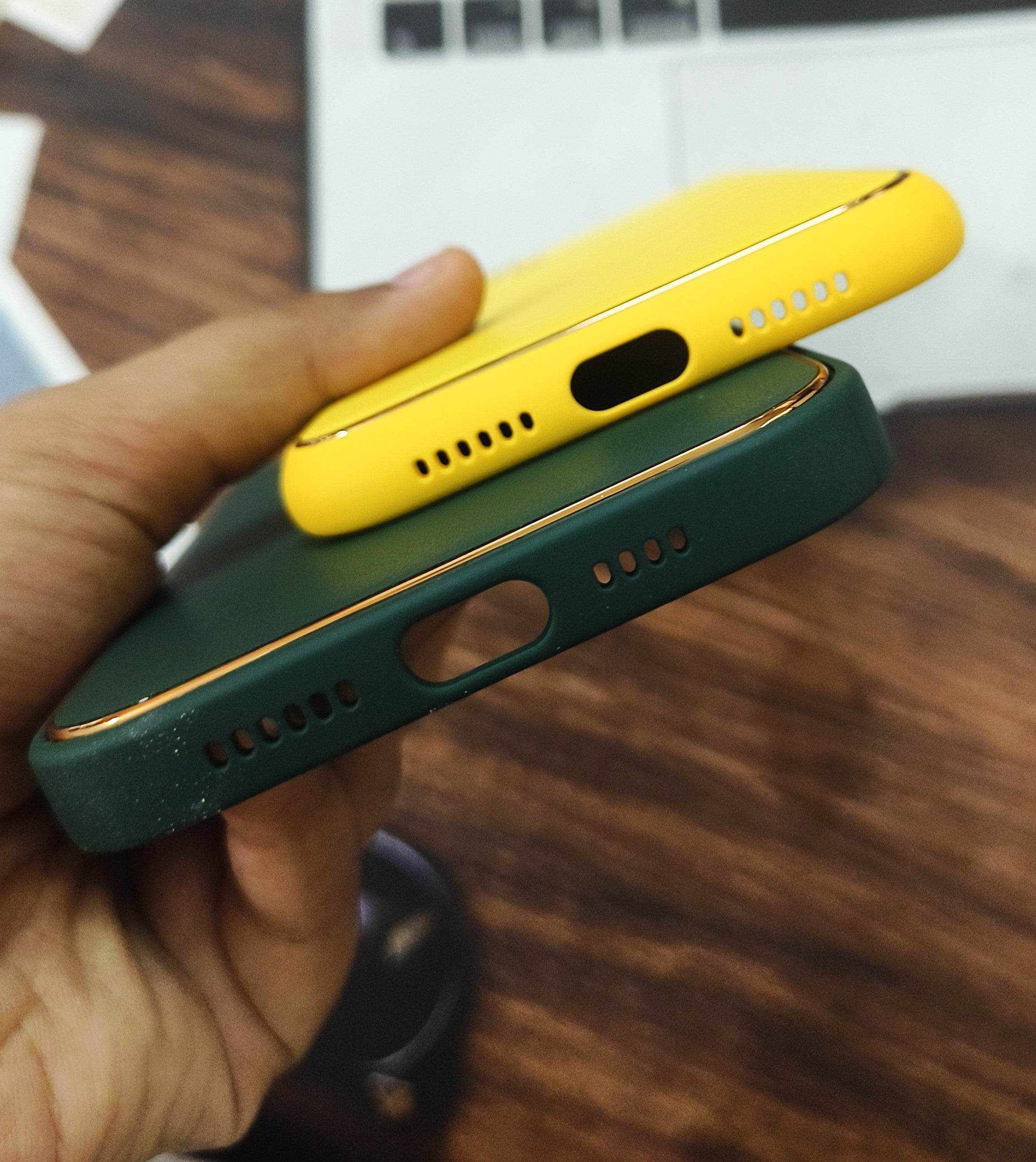 iPhone 12 Pro Max Premium Leather Finish Camera Protection Case - Dark Green - Guleel