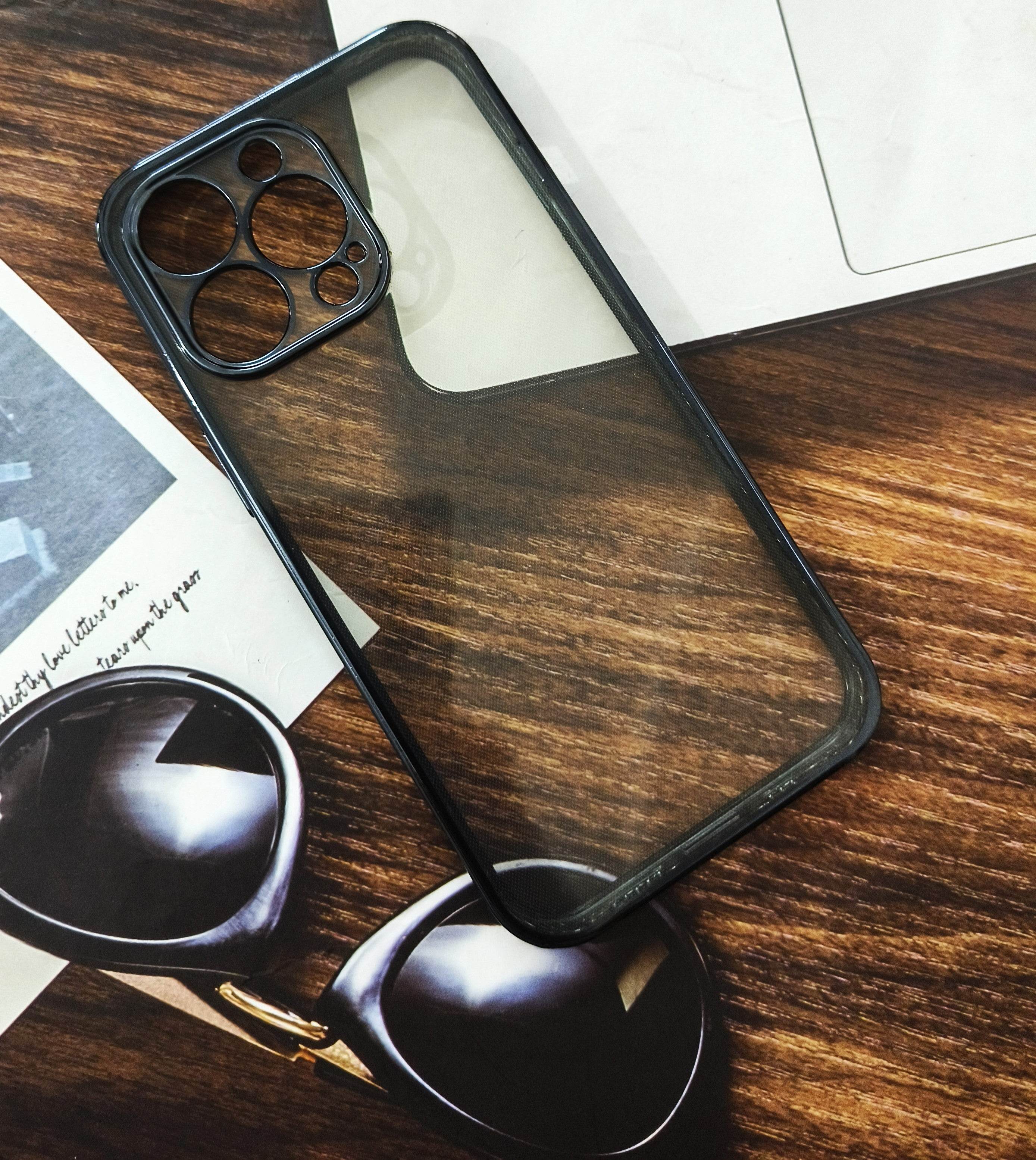 iPhone 13 Pro Premium Engraving Transparent Silicone Case - Black - Guleel