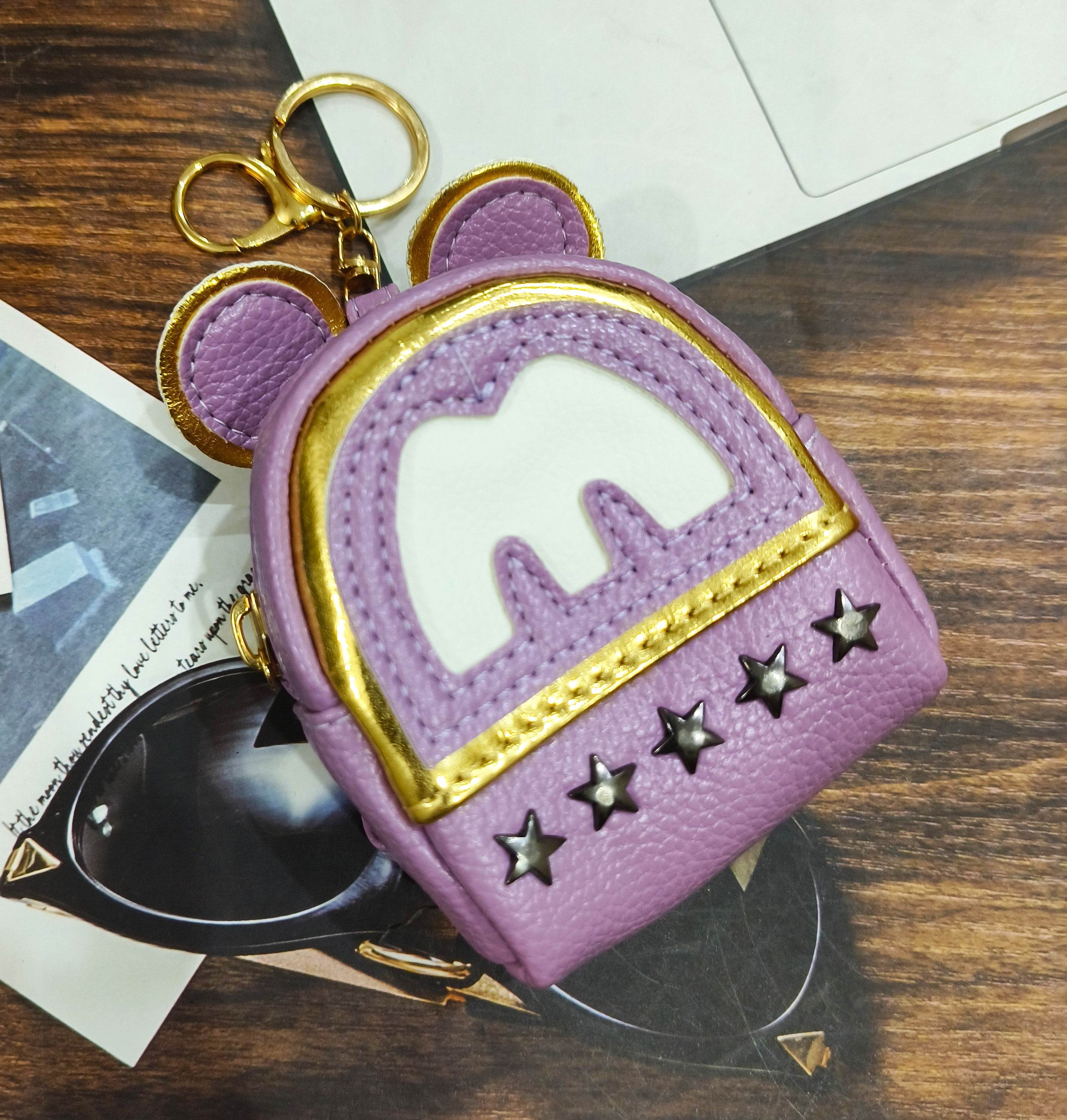 Universal Cartoon Accessories Leather Organizer Case Cover for Portable Charger, Cables, Earphone, Cord, SD Card - Lavender M - Guleel