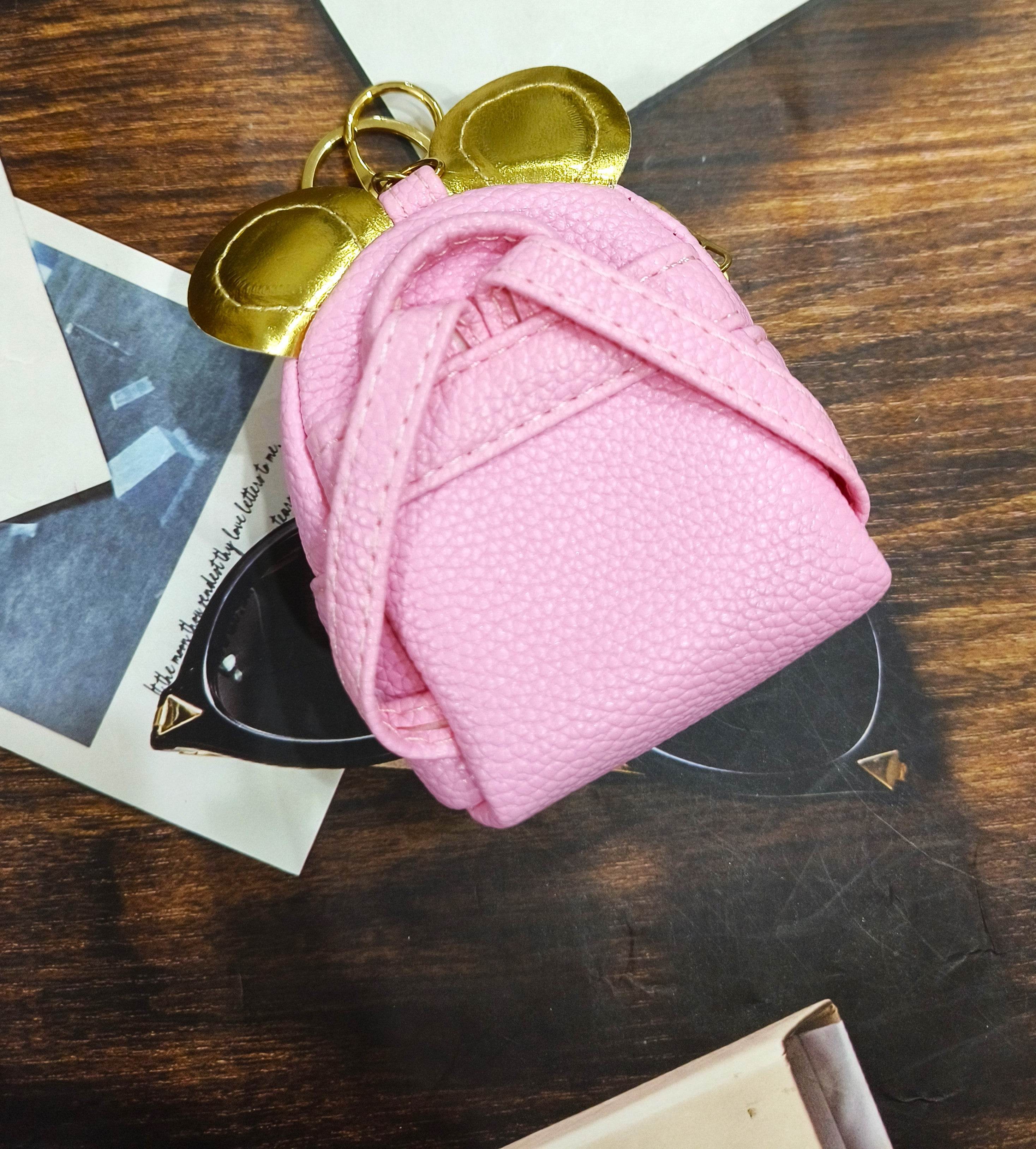 Universal Cartoon Accessories Leather Organizer Case Cover for Portable Charger, Cables, Earphone, Cord, SD Card - Pink M - Guleel