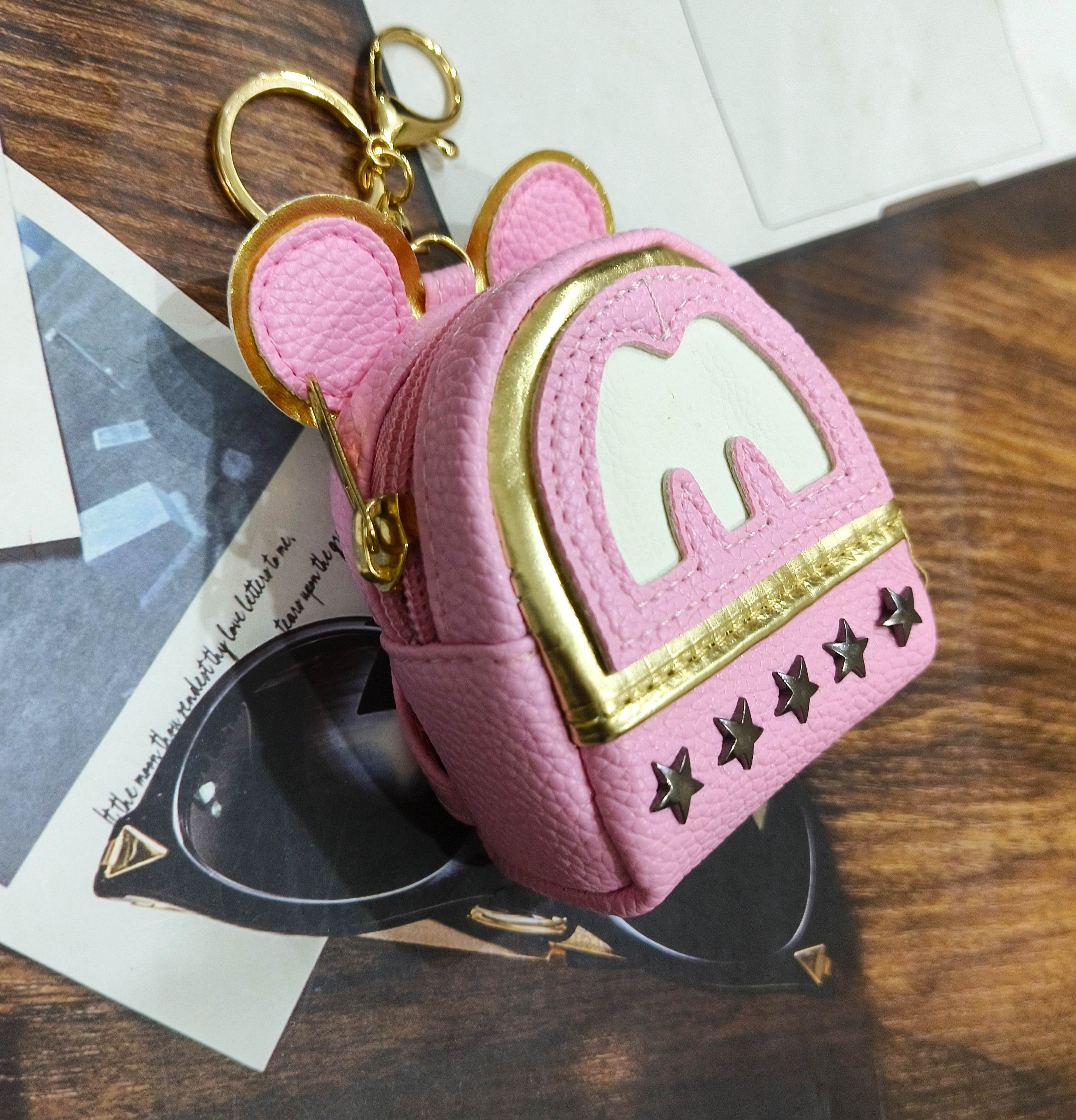Universal Cartoon Accessories Leather Organizer Case Cover for Portable Charger, Cables, Earphone, Cord, SD Card - Pink M - Guleel