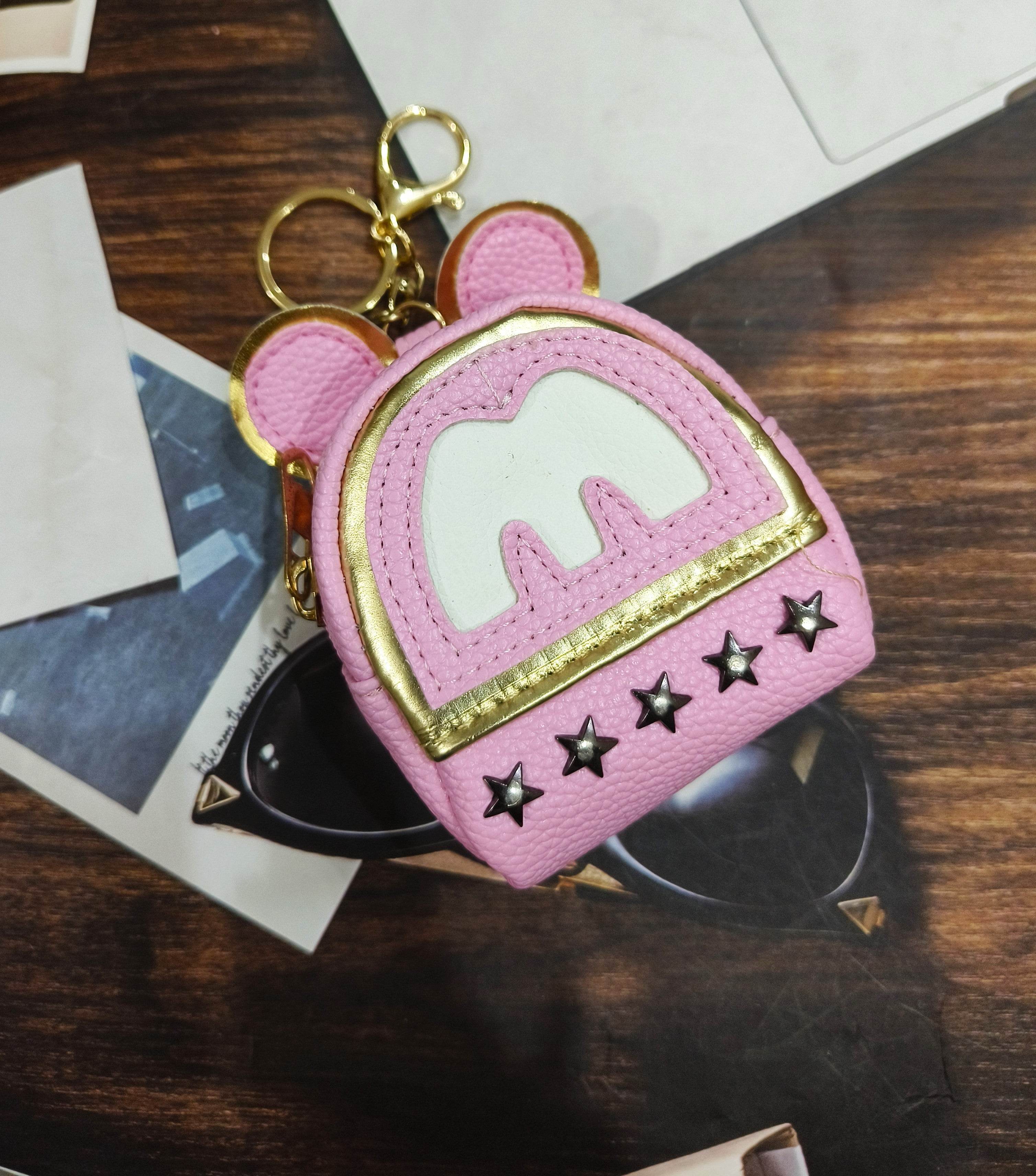 Universal Cartoon Accessories Leather Organizer Case Cover for Portable Charger, Cables, Earphone, Cord, SD Card - Pink M - Guleel