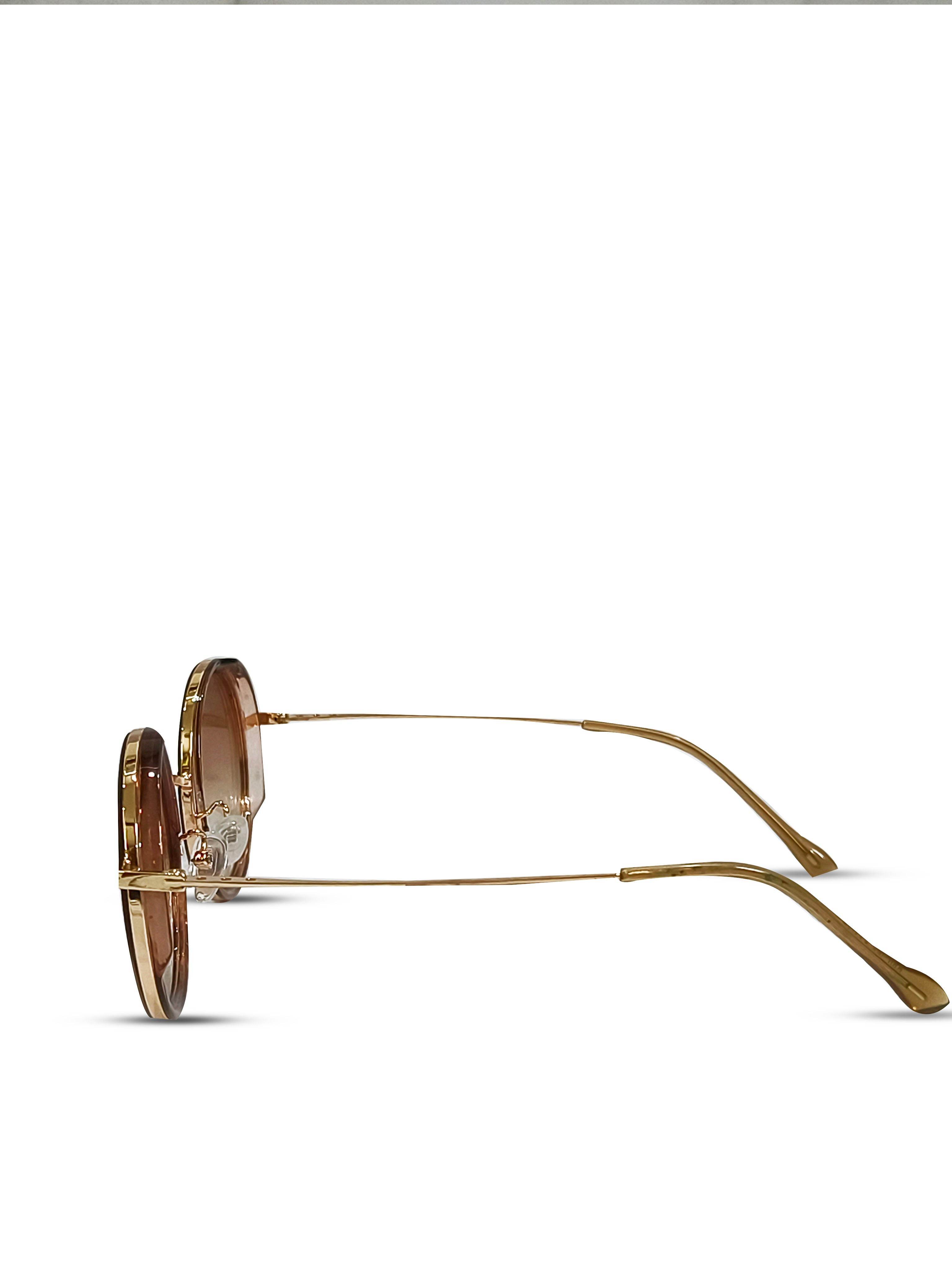 EYEWEAR Unisex Adult Stylish Sunglasses - Gold - Guleel