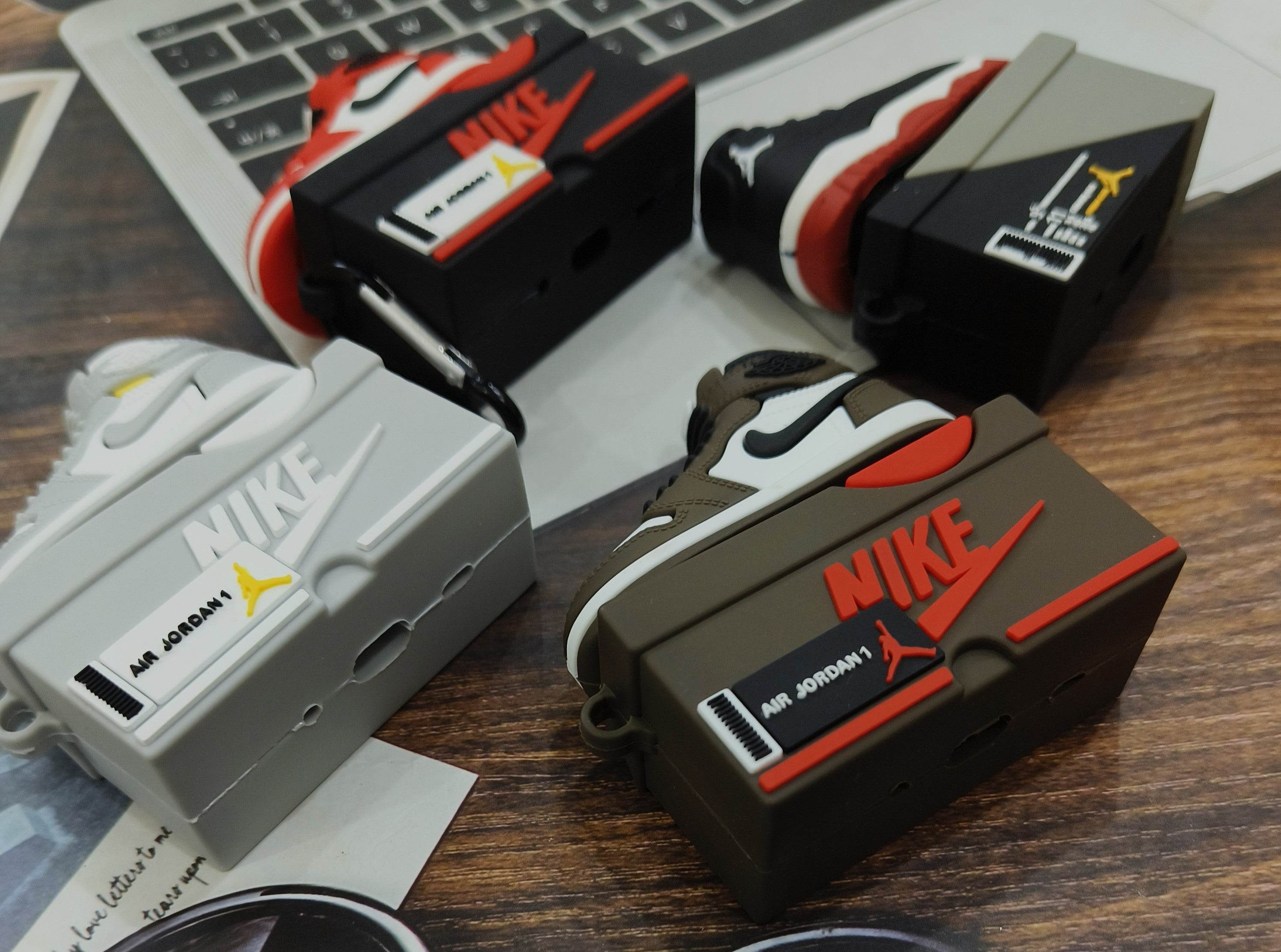 Airpods Pro Sneaker Style Shoe Box Case Cover - Red Black - Guleel