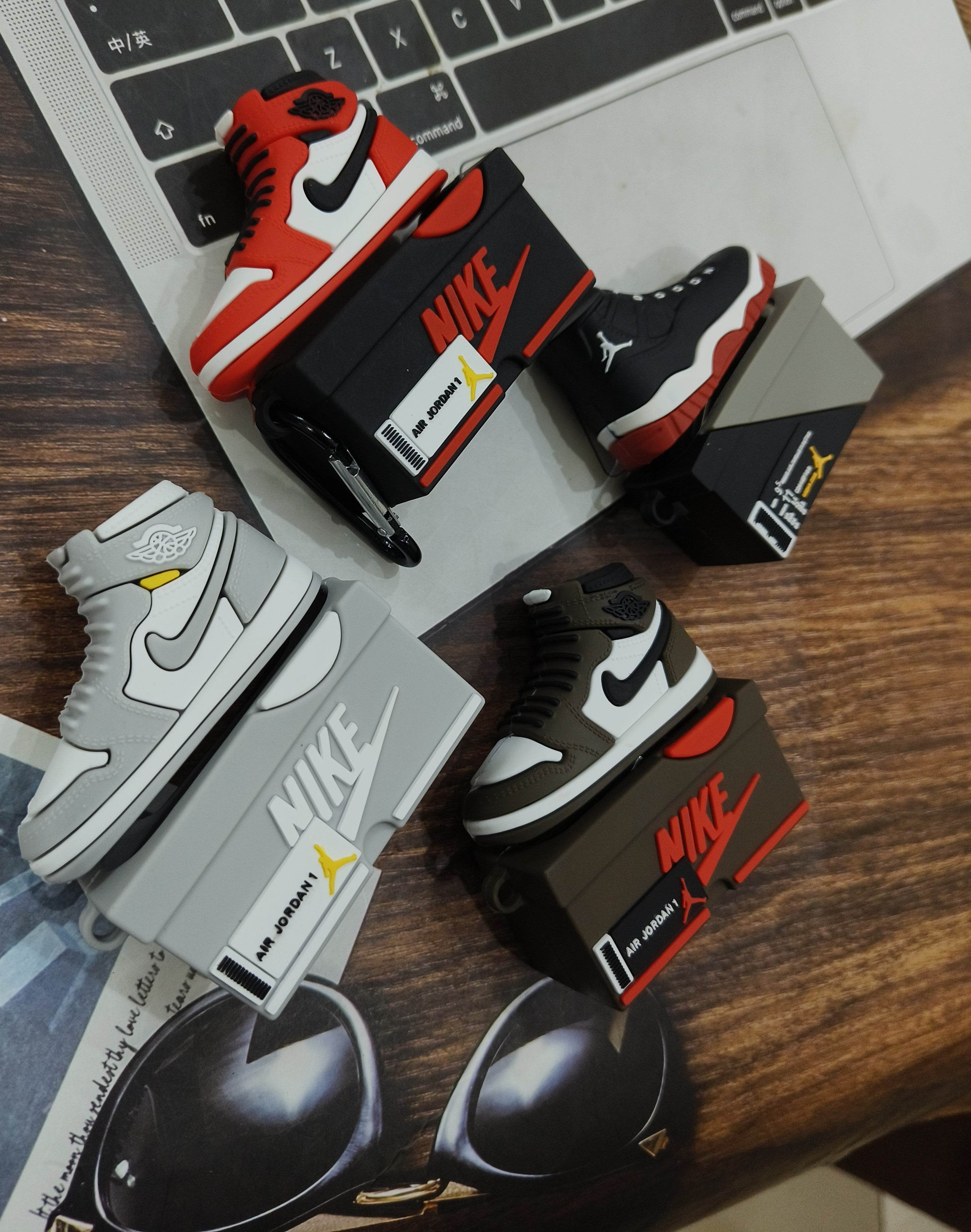 Airpods Pro Sneaker Style Shoe Box Case Cover - Red Black - Guleel