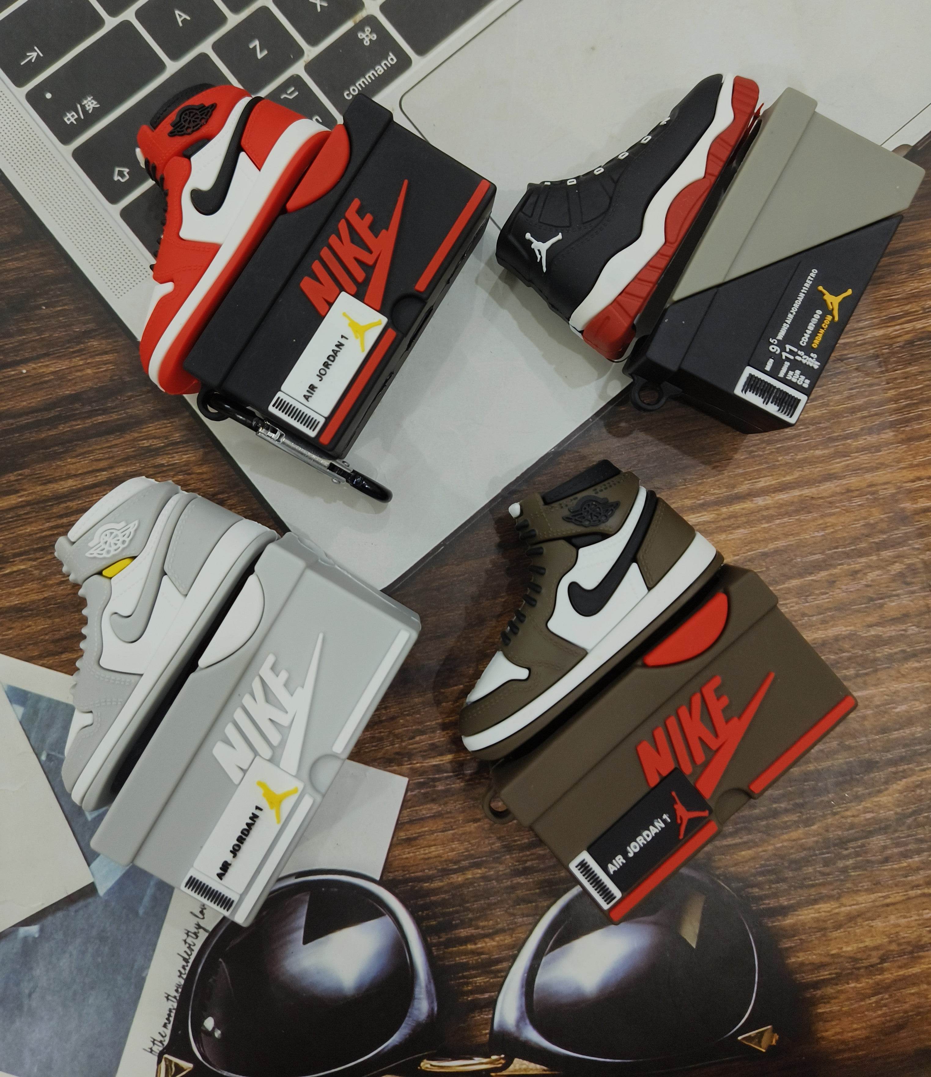 Airpods Pro Sneaker Style Shoe Box Case Cover - Red Black - Guleel