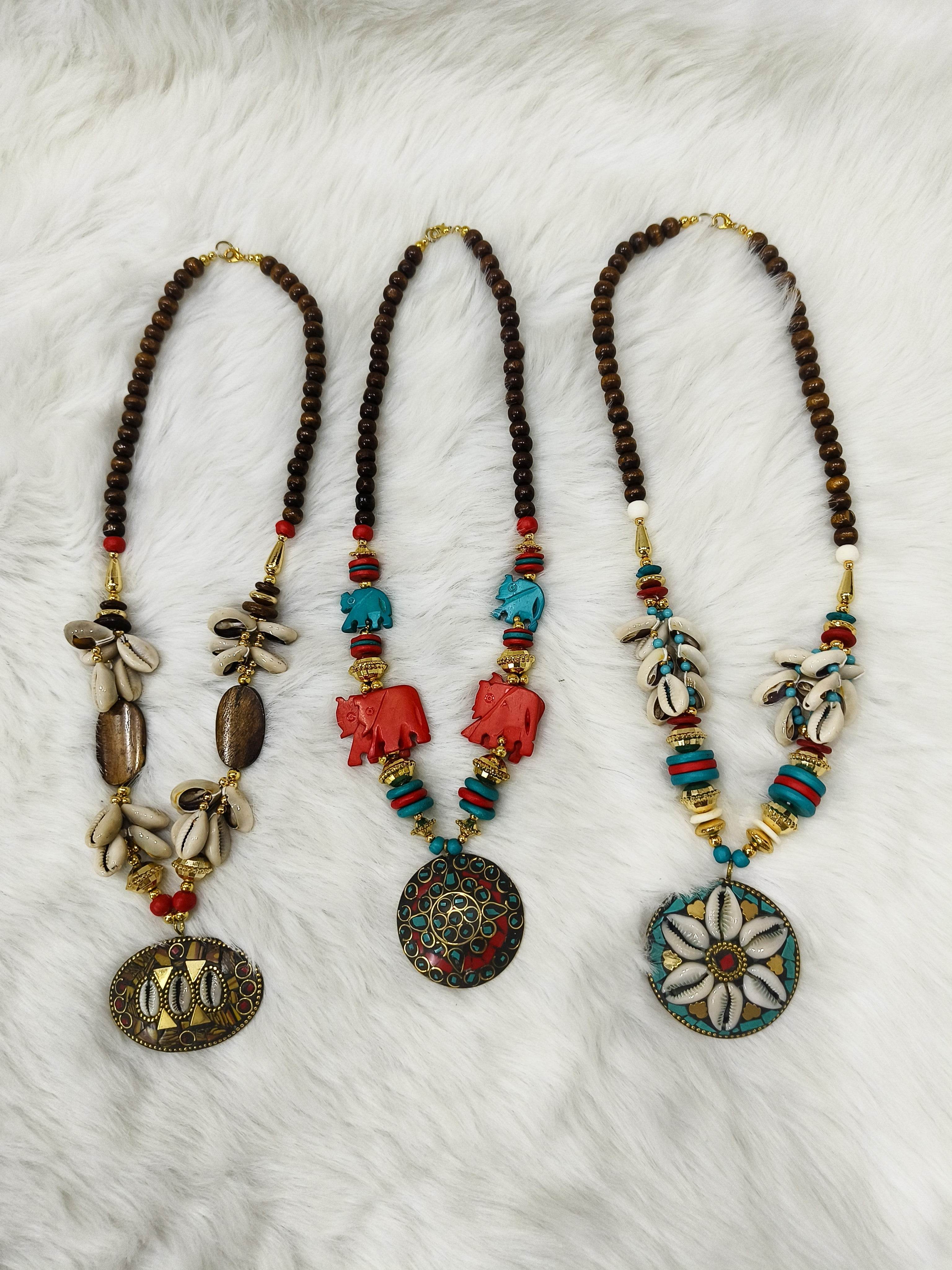 Elephant Style Jewellery Necklace for Women and Girls - Multicolor - Guleel