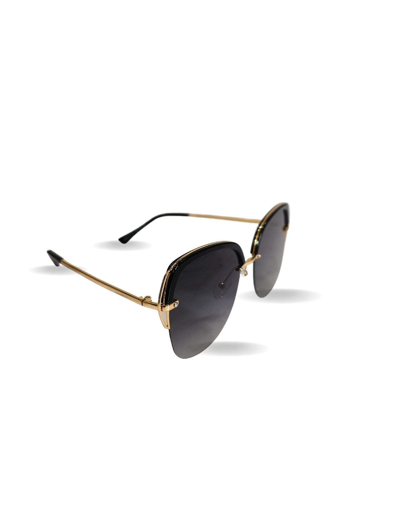 EYEWEAR Unisex Adult Cool Classy Stylish Sunglasses - Black Layered Gold Sleek Design - Guleel