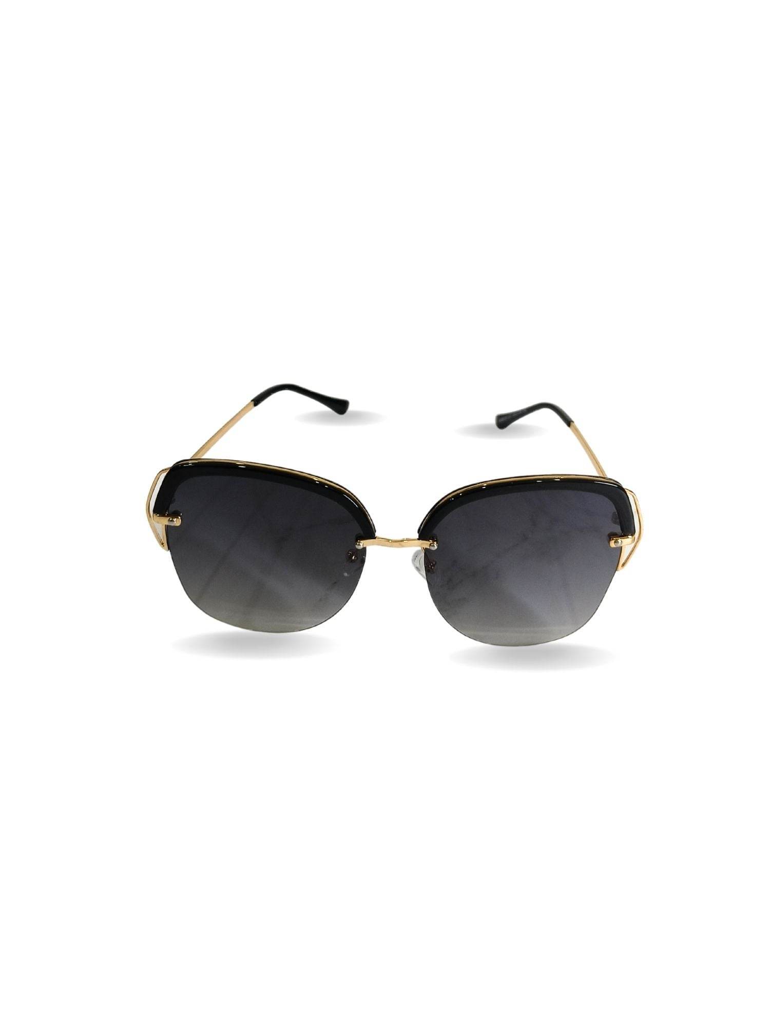 EYEWEAR Unisex Adult Cool Classy Stylish Sunglasses - Black Layered Gold Sleek Design - Guleel