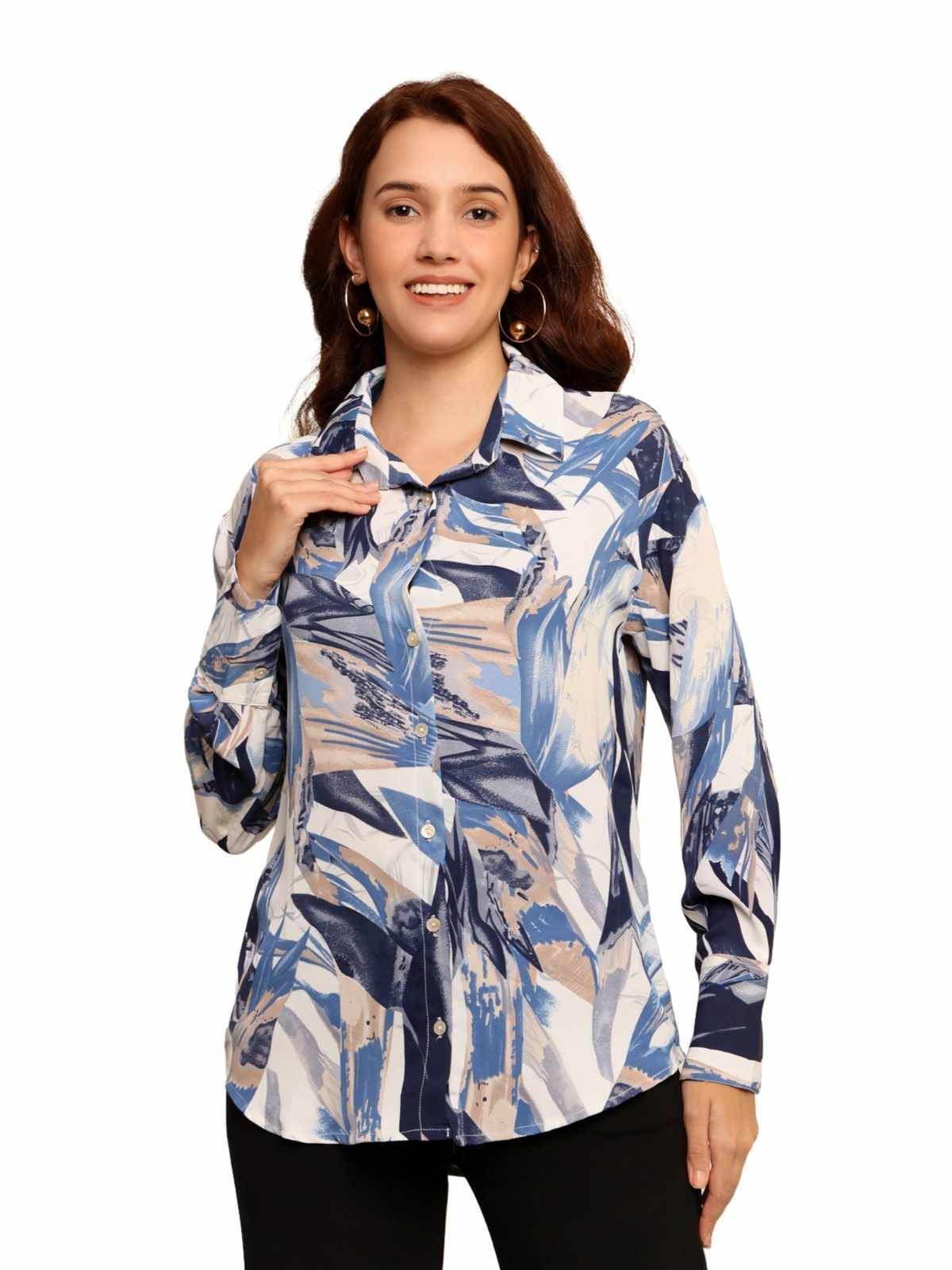 Printed Cotton Shirt - Multi Color - Guleel