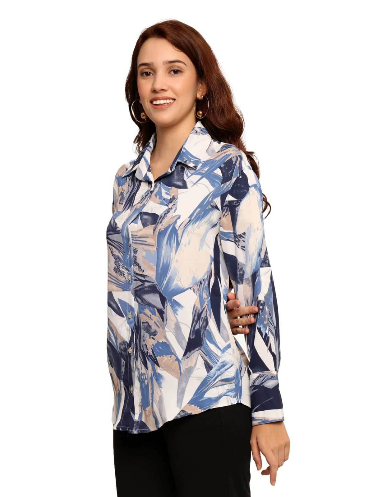 Printed Cotton Shirt - Multi Color - Guleel