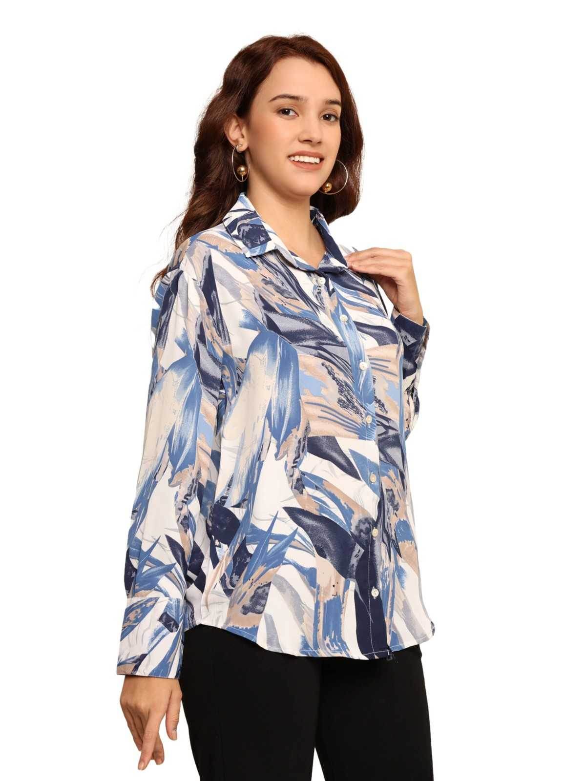 Printed Cotton Shirt - Multi Color - Guleel