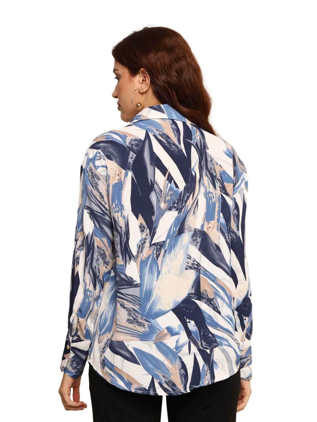 Printed Cotton Shirt - Multi Color - Guleel