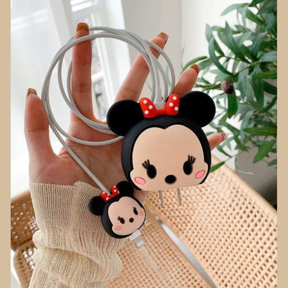 Samsung Cartoon Charger Case Cover for 25W Chargers - Minnie Mouse ( With Wire Cover ) - Guleel