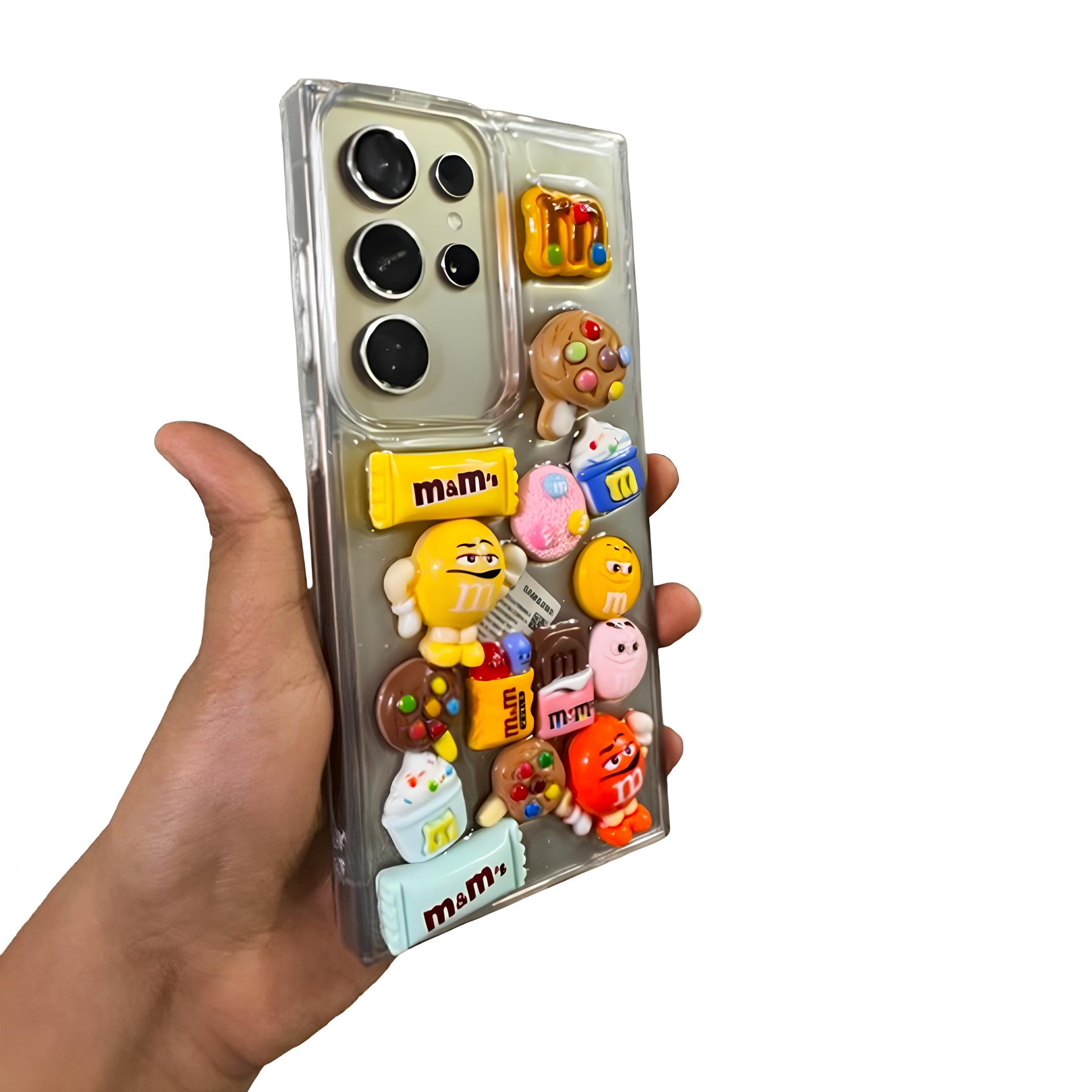 Premium Shockproof 3D Chocolate Chip Beans Transparent Clear Case