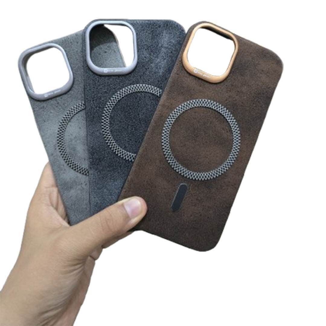 Premium Leather Mobile Back Case Cover - Grey - Guleel