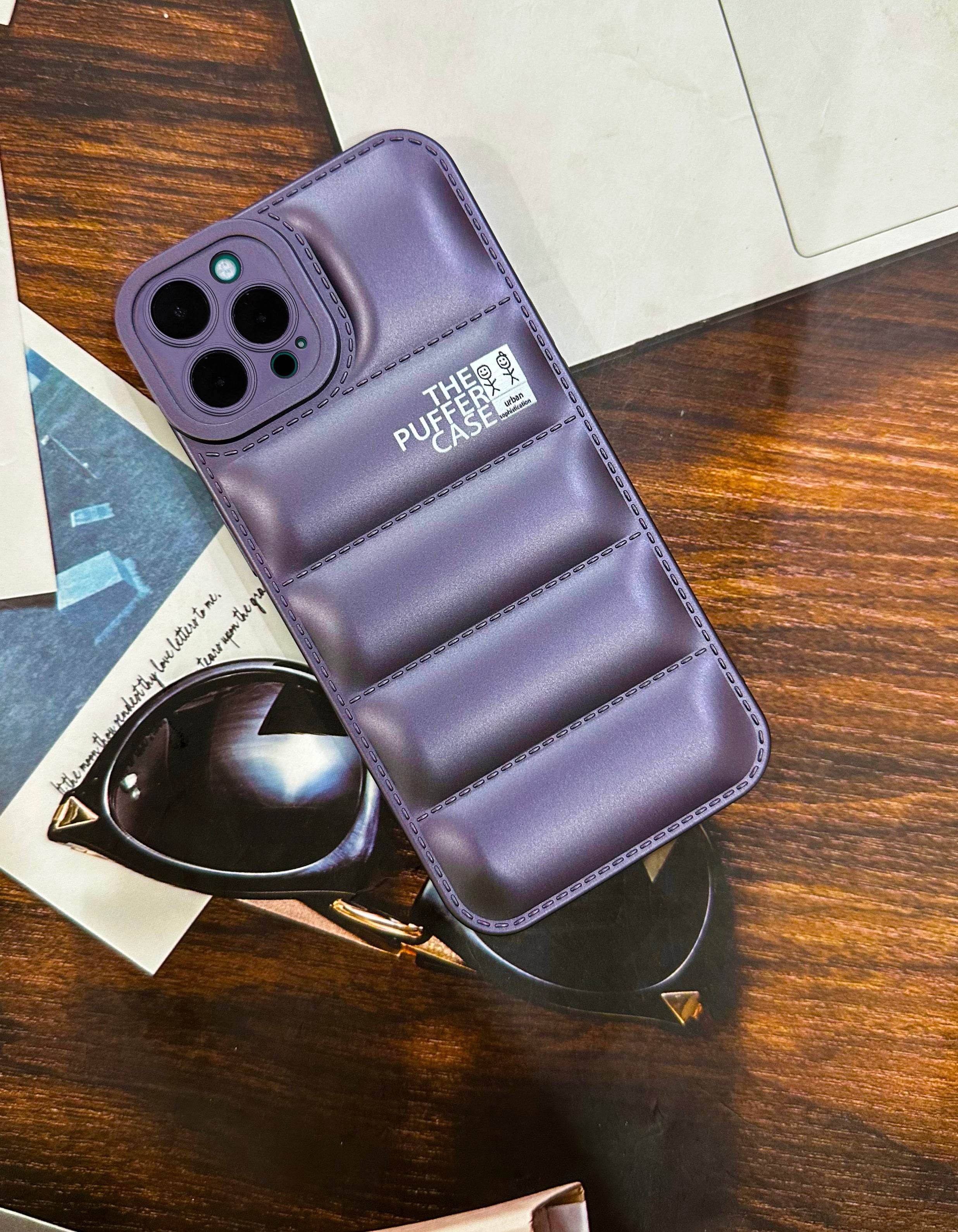iPhone 14 Pro Premium Cushion Silicone Classy Case Cover- Purple - Guleel