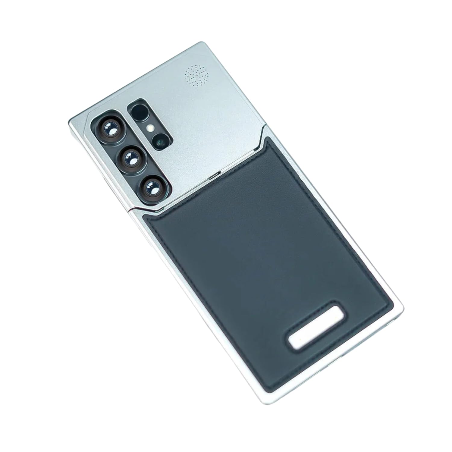 Premium Shockproof Metallic Finish Leather Back case Cover - Black