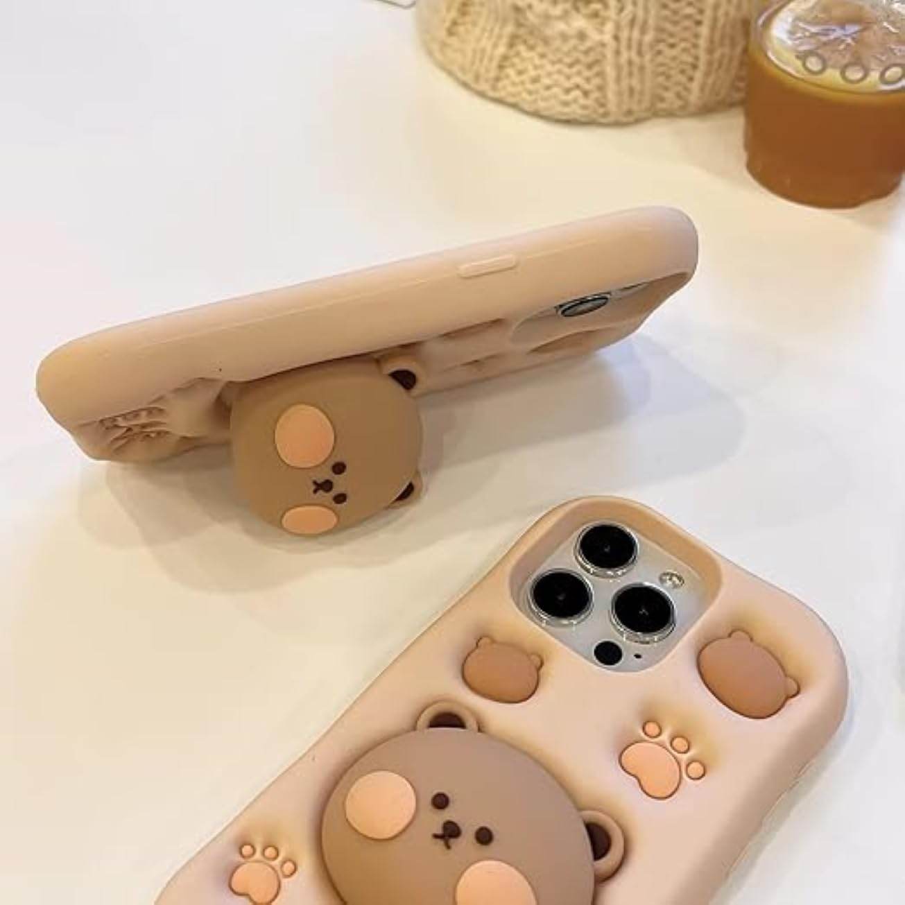 3D Cute Cartoon Teddy Bear Silicone Case - Guleel