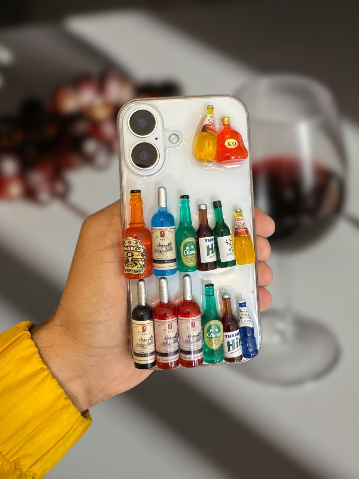 Premium Shockproof 3D Bottle Transparent Back Cover
