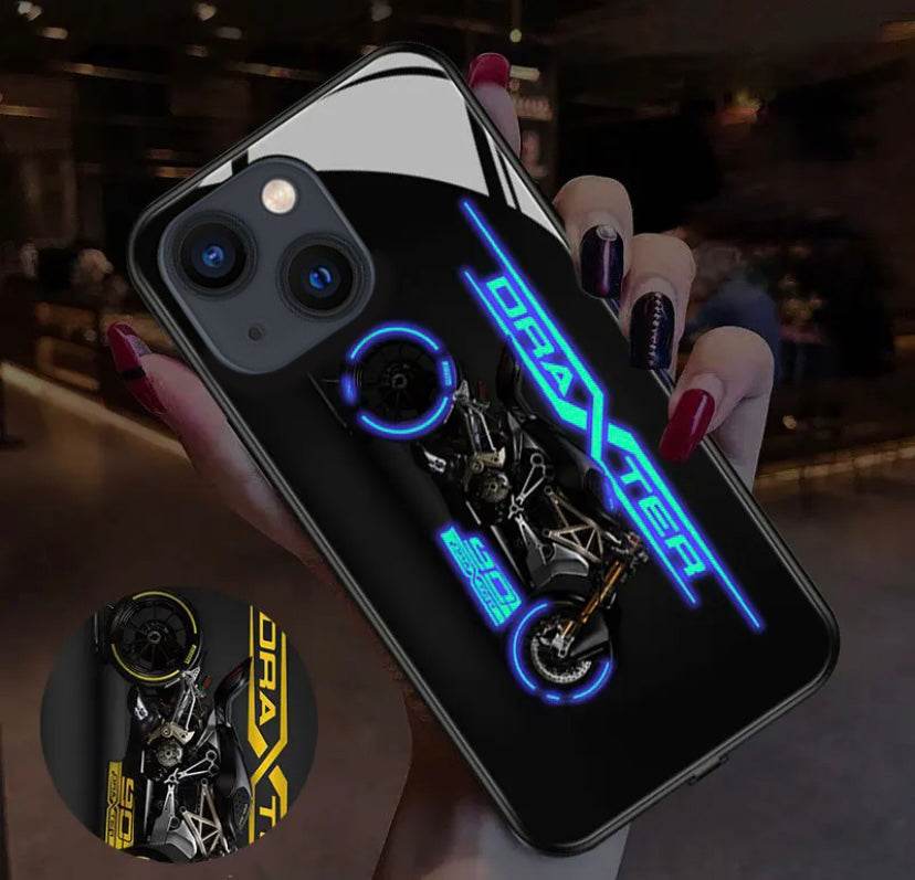 Iphone 14 Premium Led Light Shockproof Case - Bike Design - Guleel